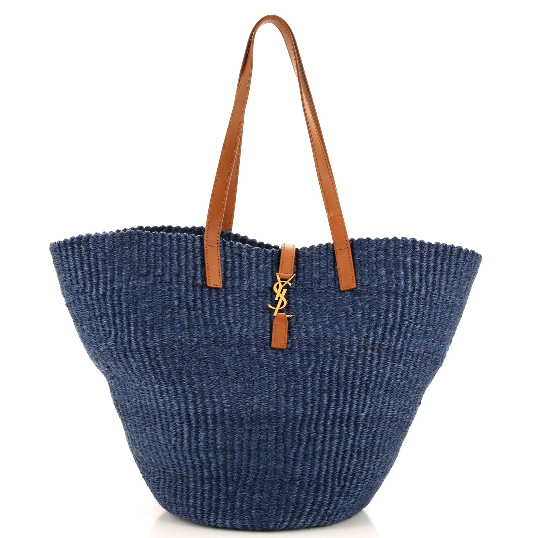 YSL Saint Laurent Trending Panier Basket Tote Medium Raffia Monogram Tote Bag