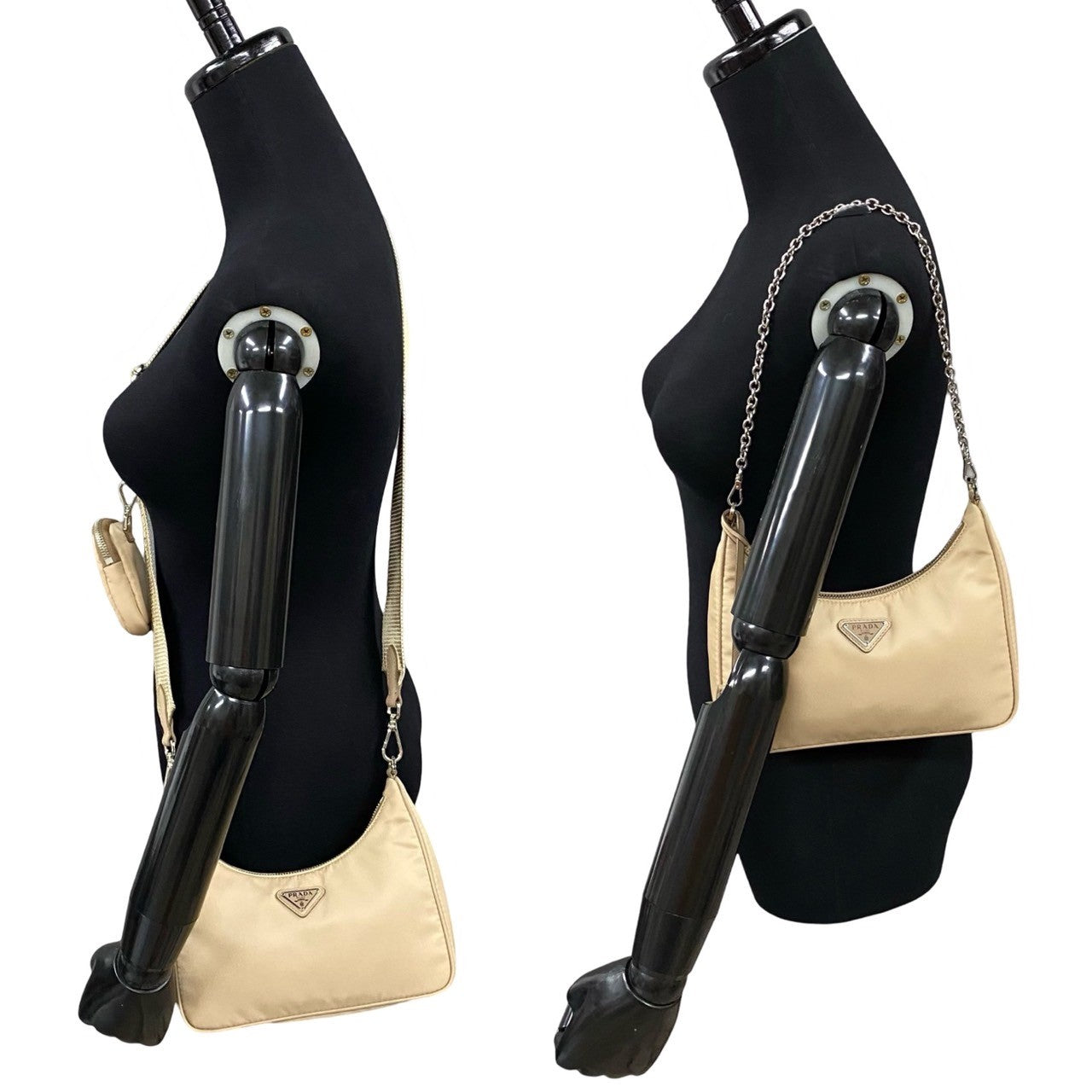 Shoulder Bag Triangle Metal Re:Edition Women Nylon Beige