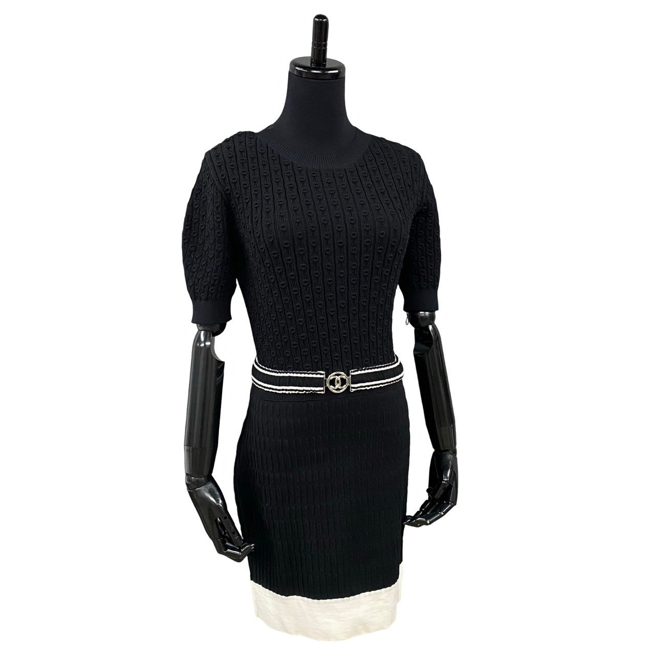 Chanel one piece Cotton Polyamide COCO Mark Black Belt