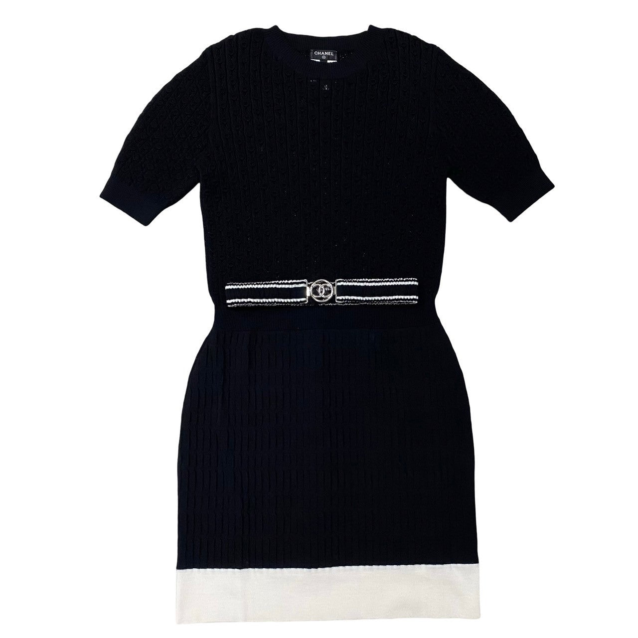 Chanel one piece Cotton Polyamide COCO Mark Black Belt