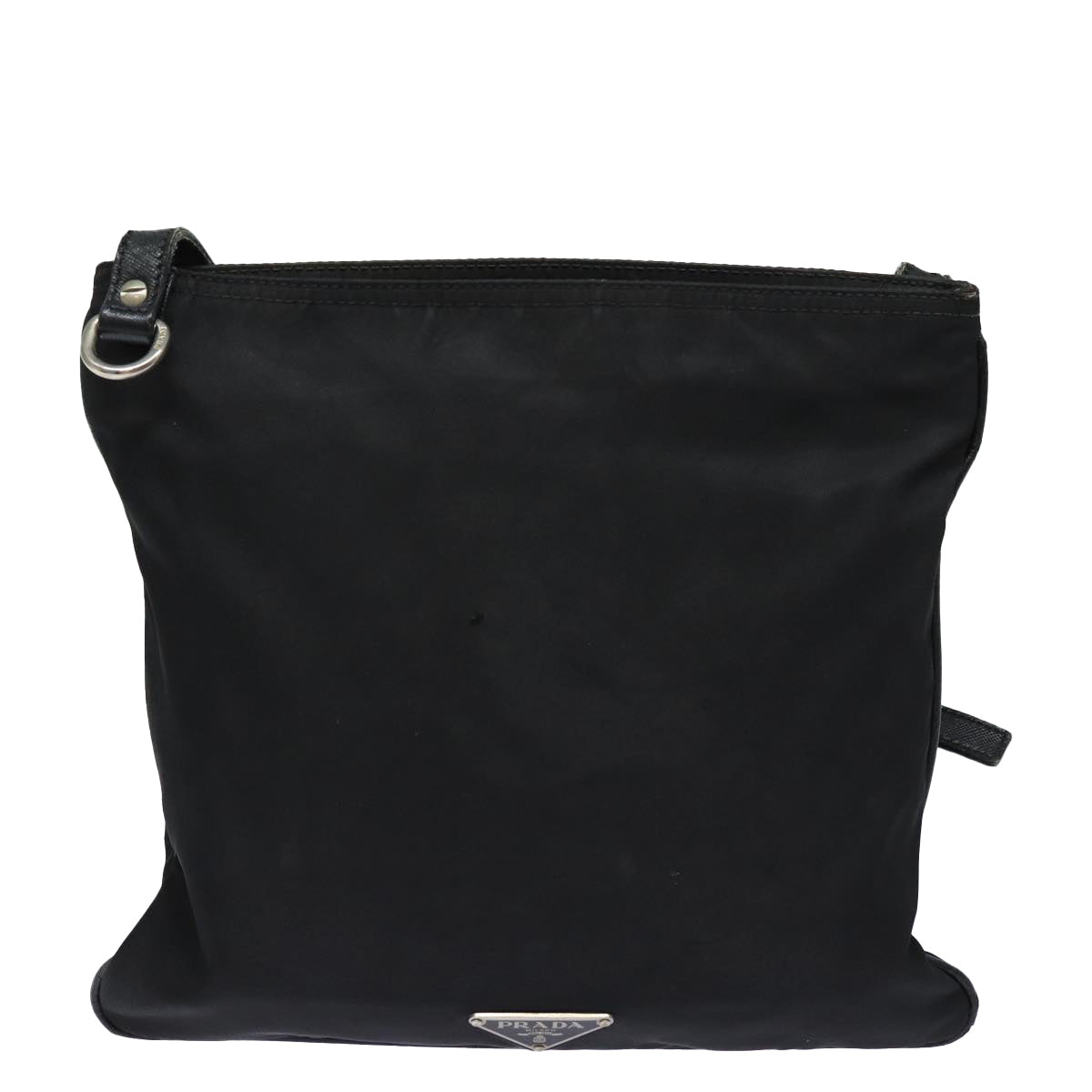 Prada Shoulder Bag Auth Nylon Black Black Auth 78263