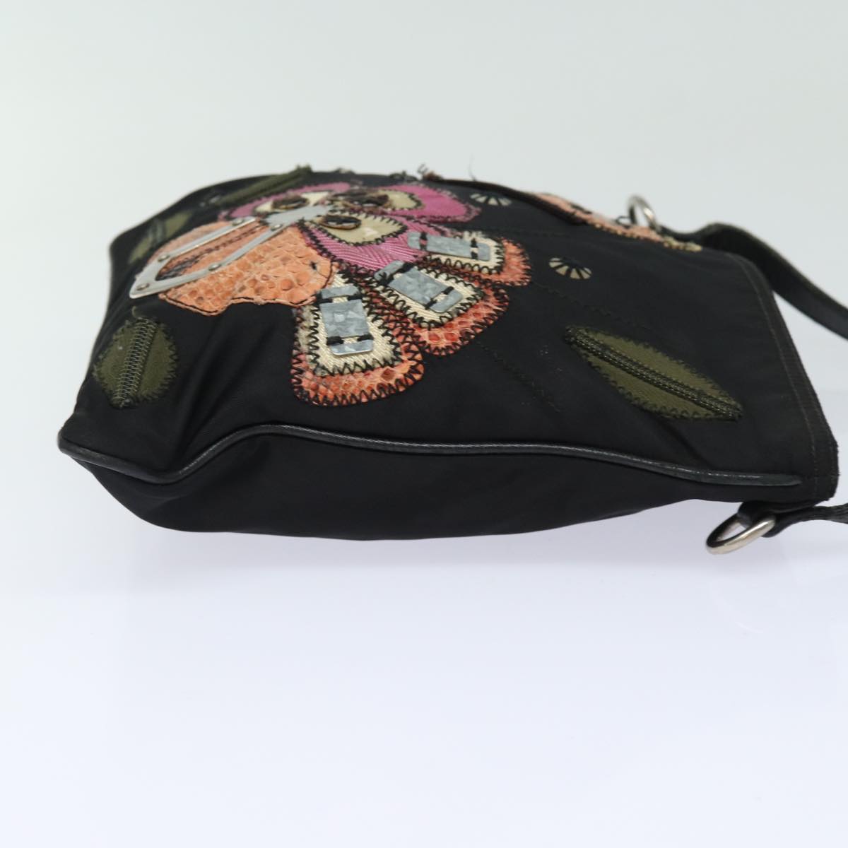 Prada Shoulder Bag Auth Nylon Black Black Auth 78263