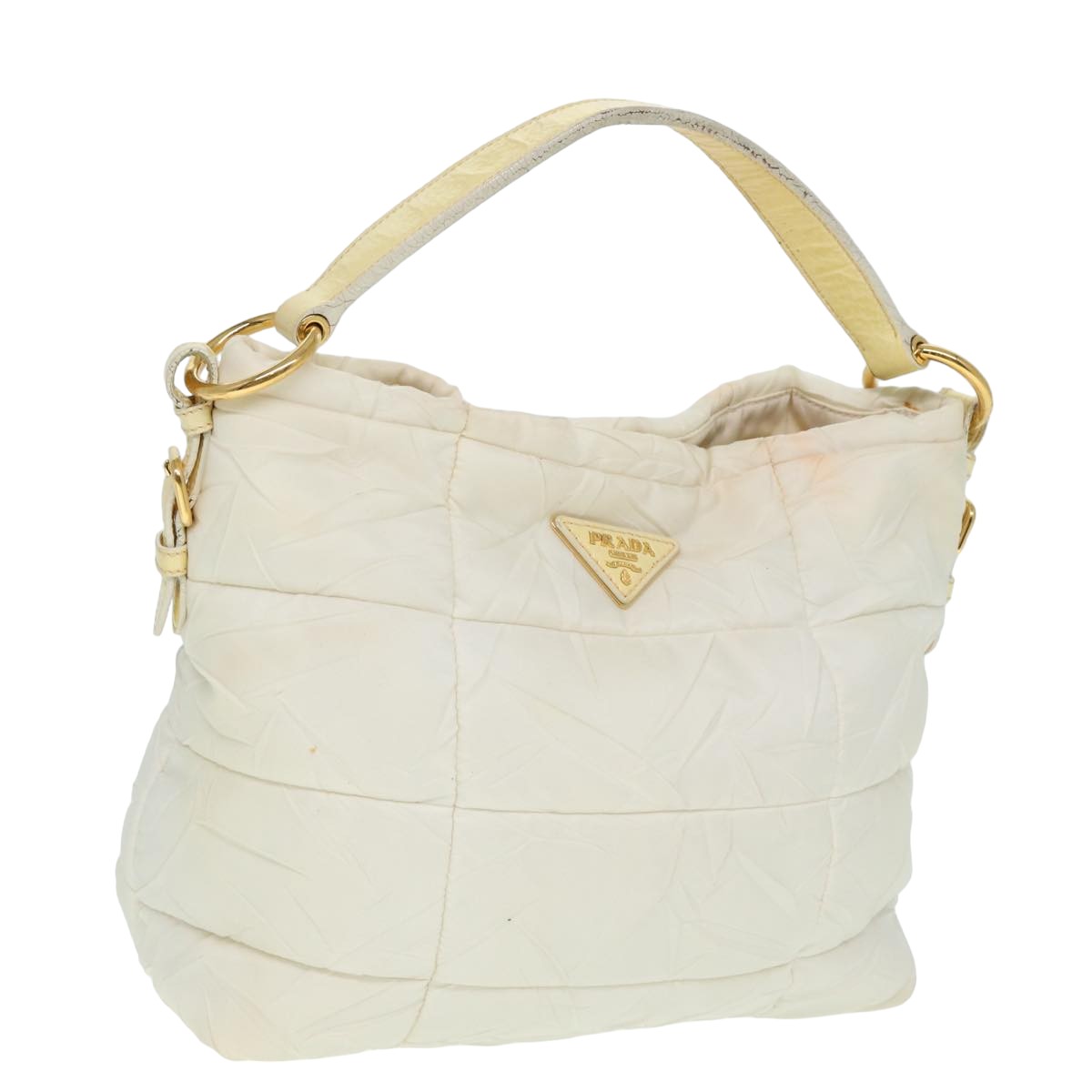 Prada Shoulder Bag Auth Nylon White White Auth 78332
