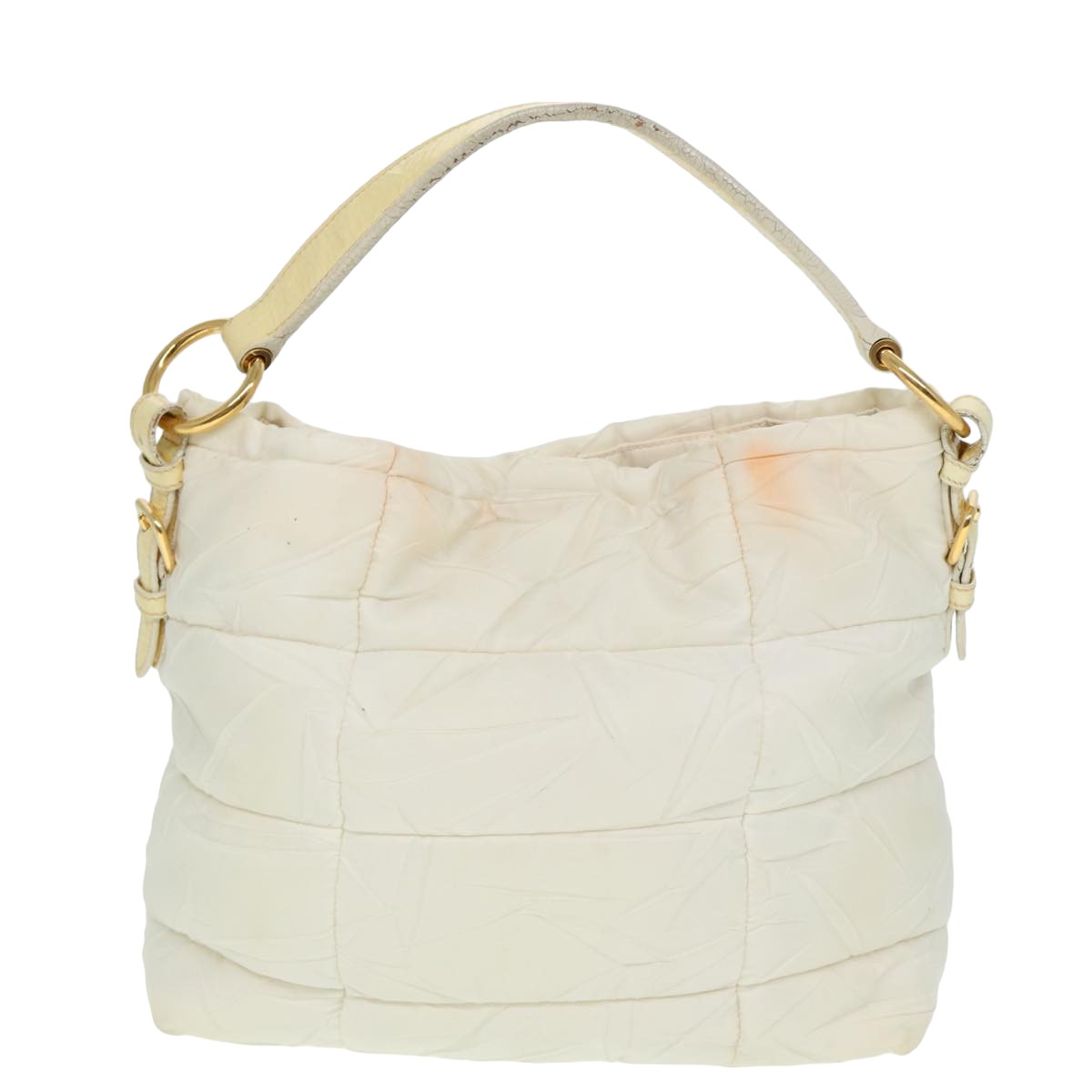 Prada Shoulder Bag Auth Nylon White White Auth 78332