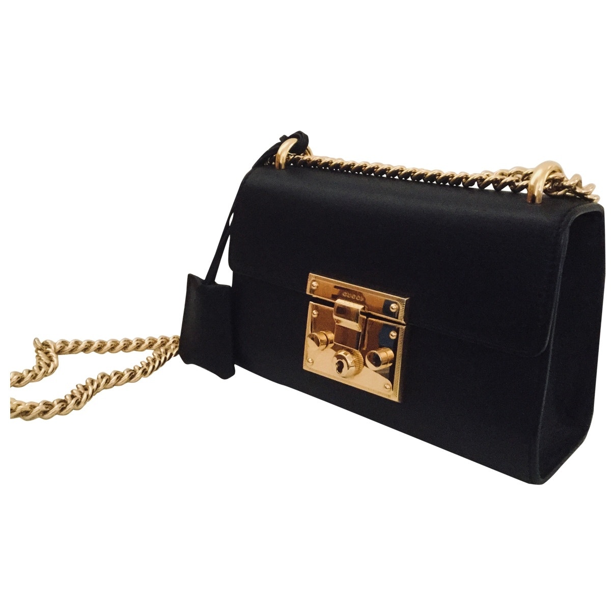 Gucci padlock black leather handbag