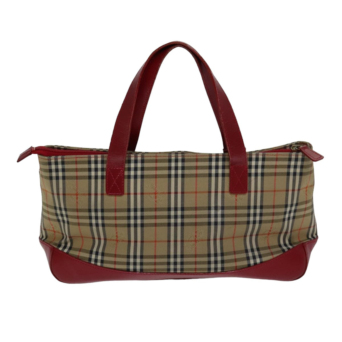 Burberry Luxury ss Nova Check Hand Bag Auth Canvas Beige Travel Bag