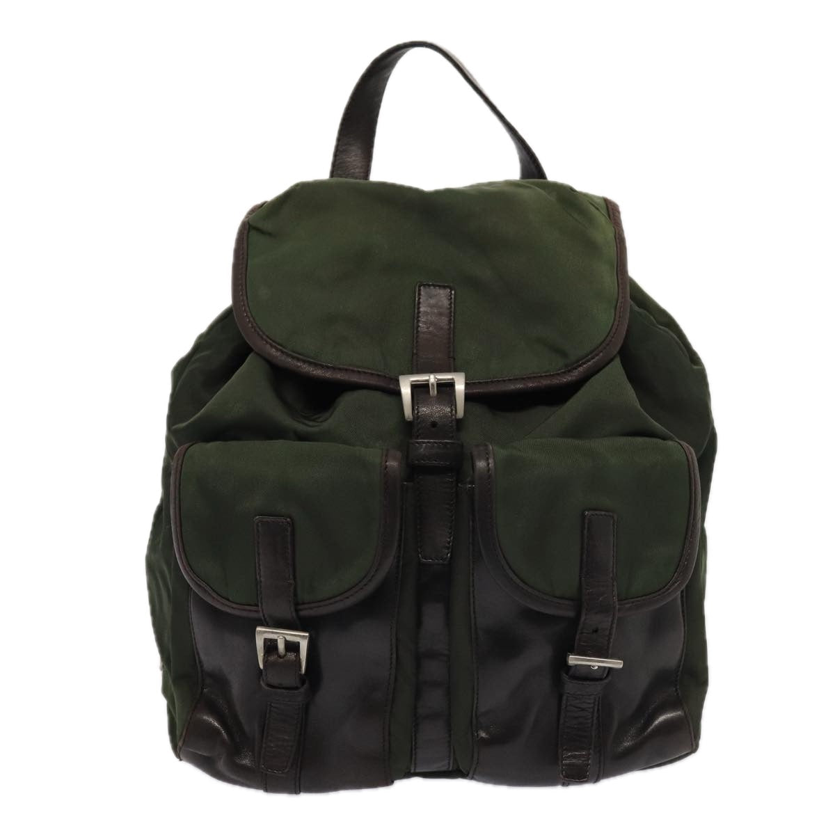 Prada Backpack Khaki Auth Nylon Khaki Auth 78357