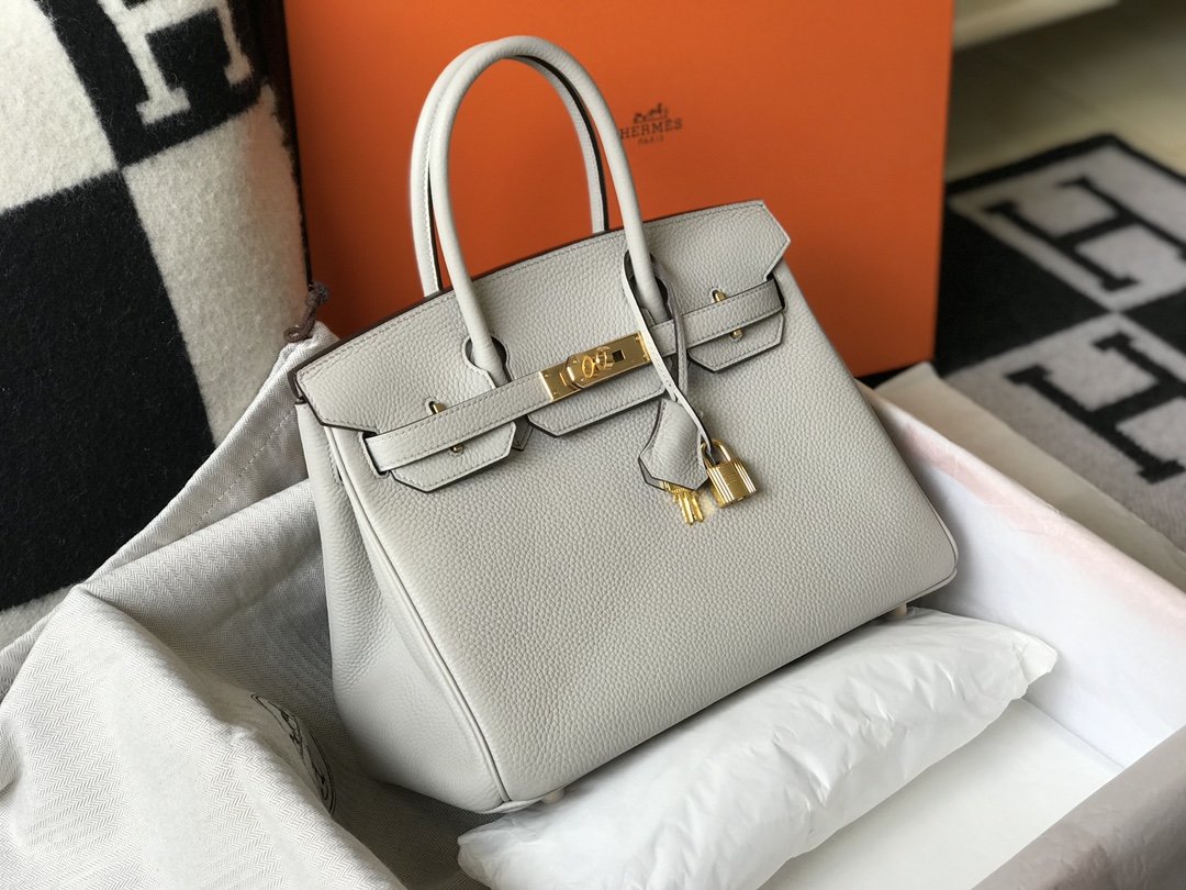 Top Quality Birkin For Women Toned Hardware White Gold Travel Bag