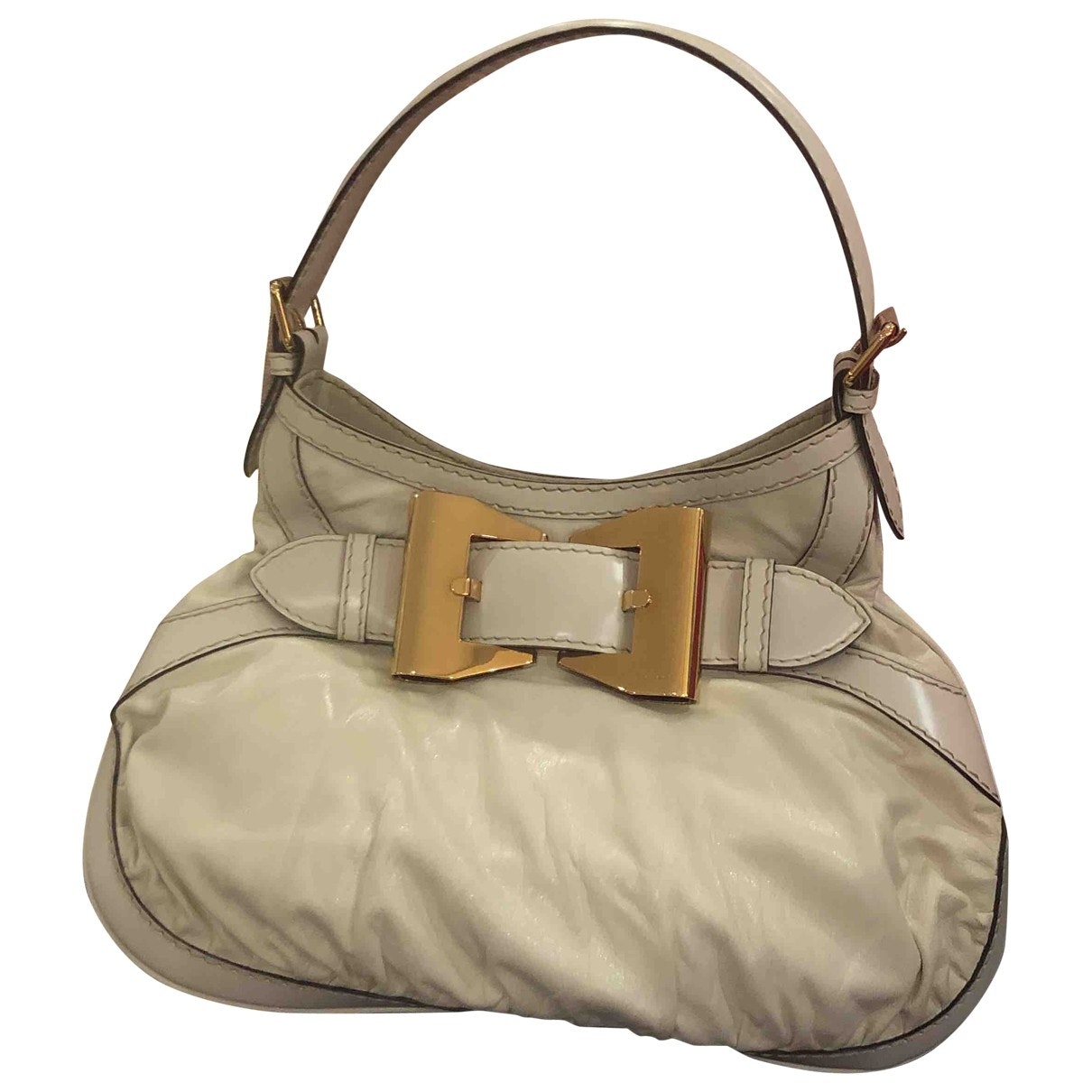 Gucci white leather handbag