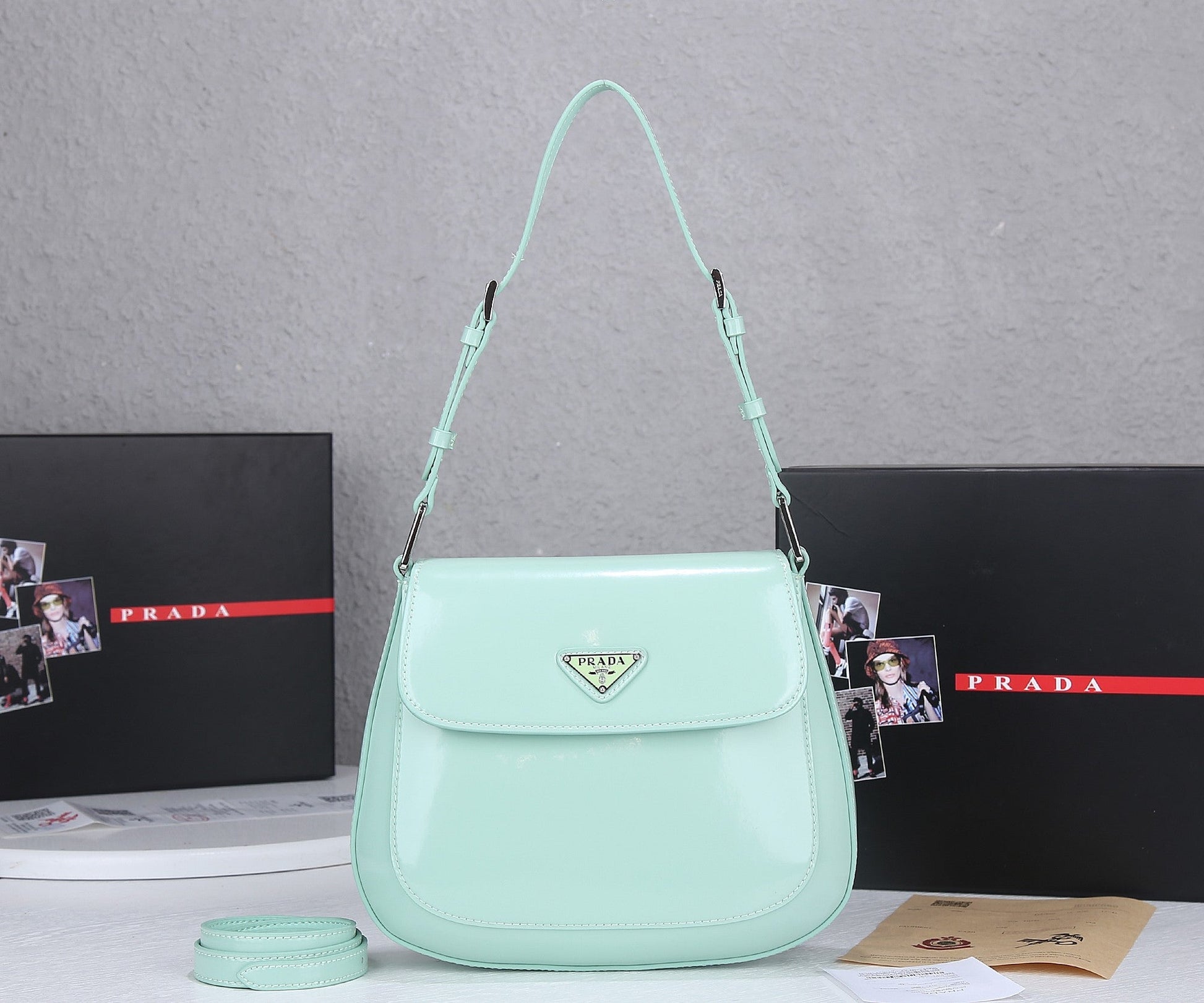 Prada Bolsa Cleo Luxury Handbag Travel Bag