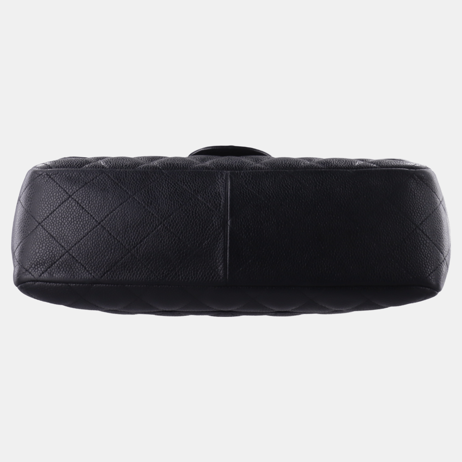 Chanel Classic Flap Jumbo Caviar Double Flap Black Silver Leather Handbag