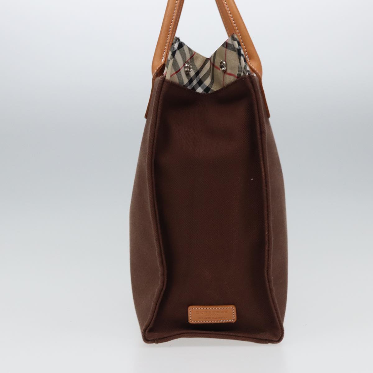 Burberry Luxury Nova Check Tote Bag Auth Canvas Brown Beige Brown Auth 78542