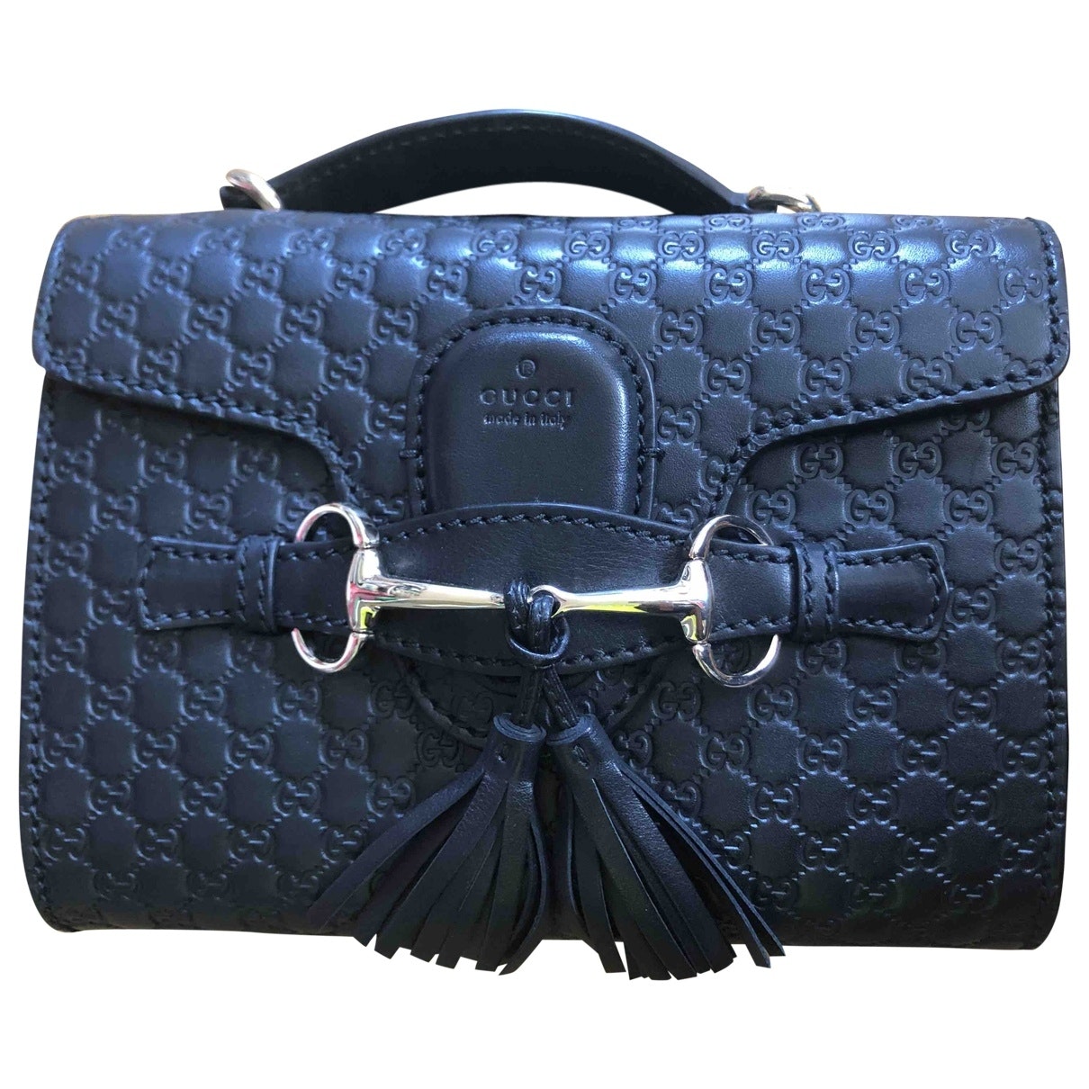 Gucci emily black leather handbag
