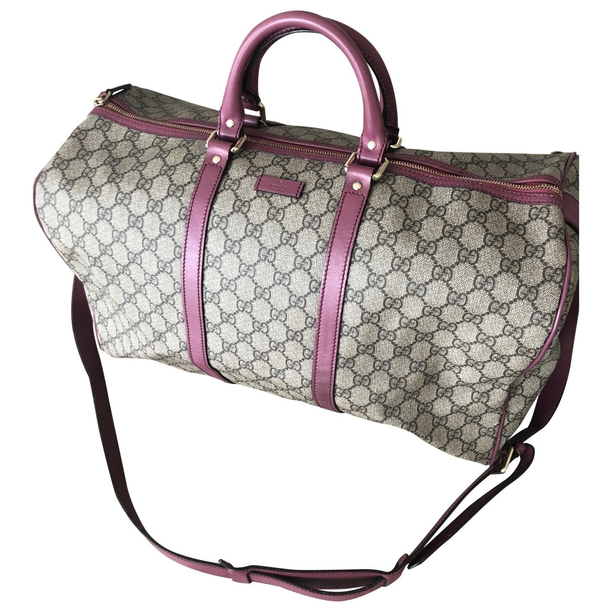Gucci boston beige cloth travel bag