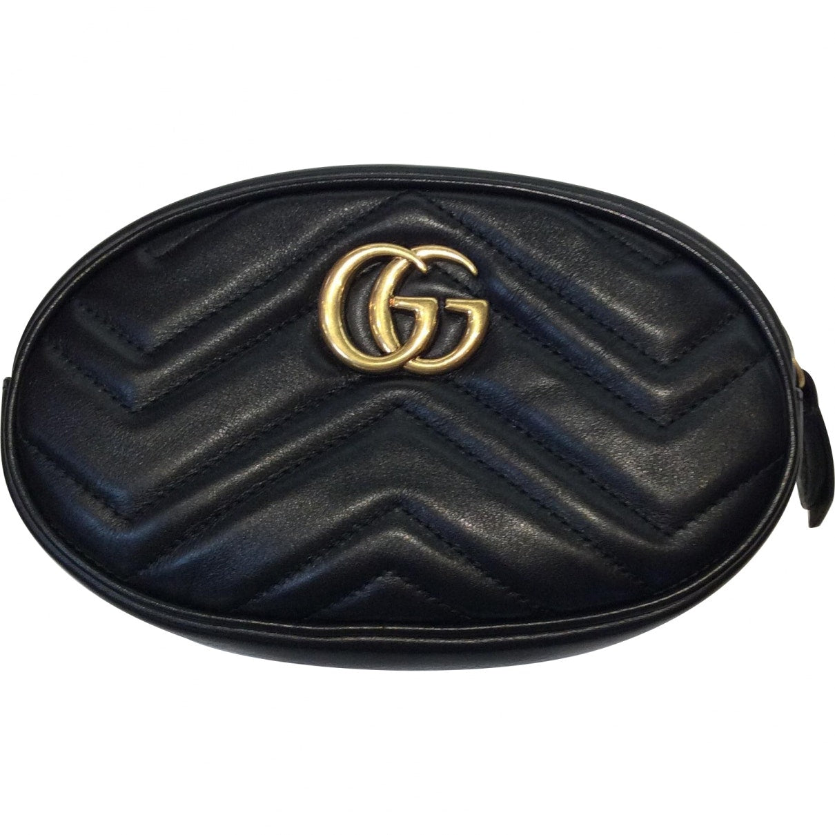 Gucci marmont black leather clutch bag