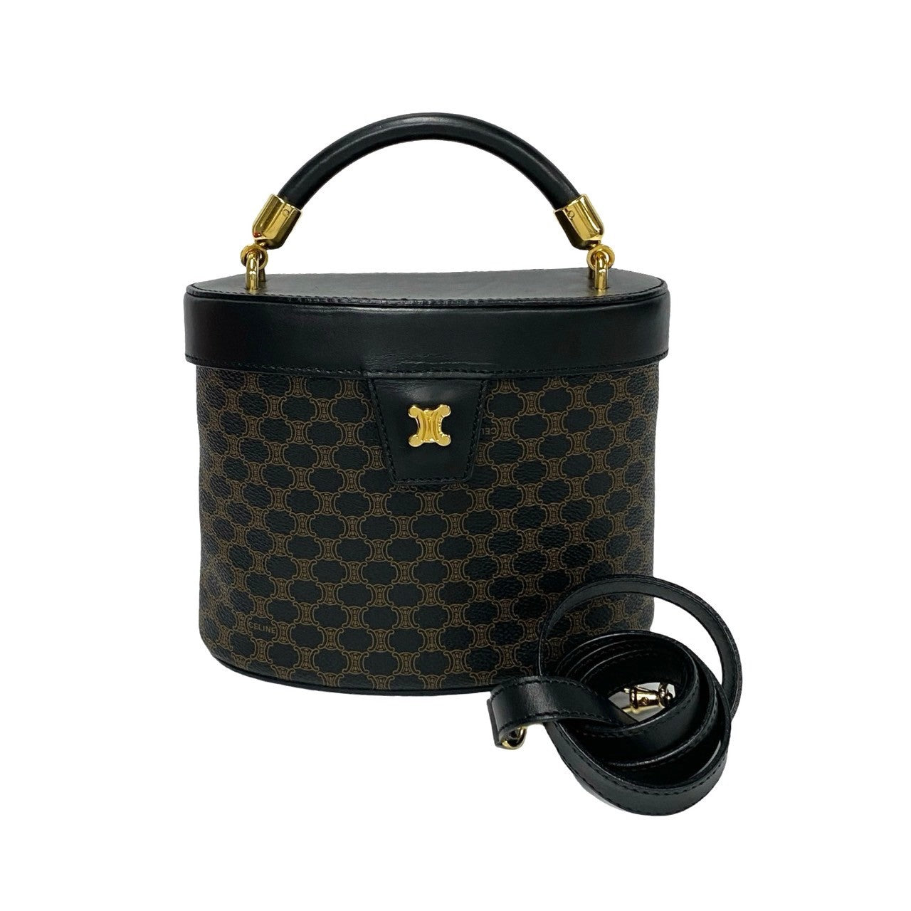 Shoulder Bag , Pvc Macadam Blazon Pattern Leather Black