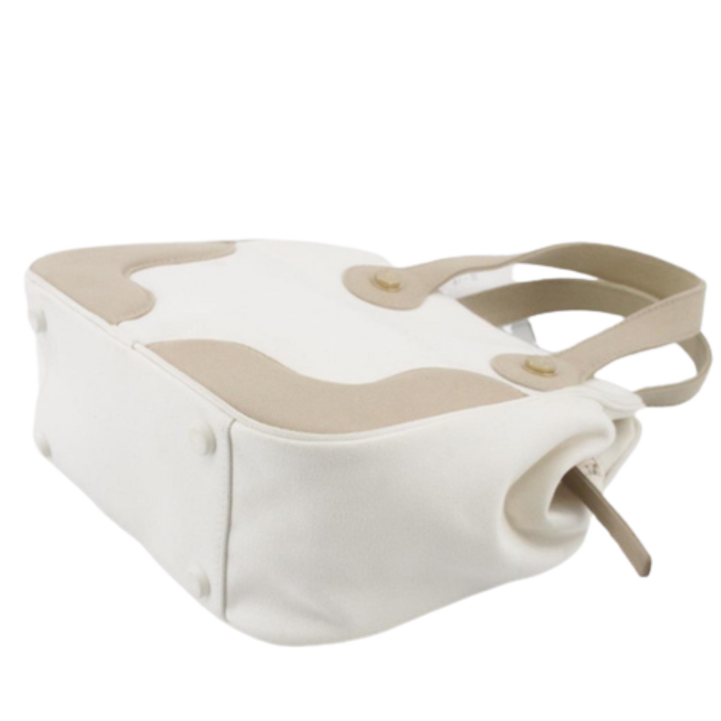 Chanel White Canvas Marshmallow handbag bag