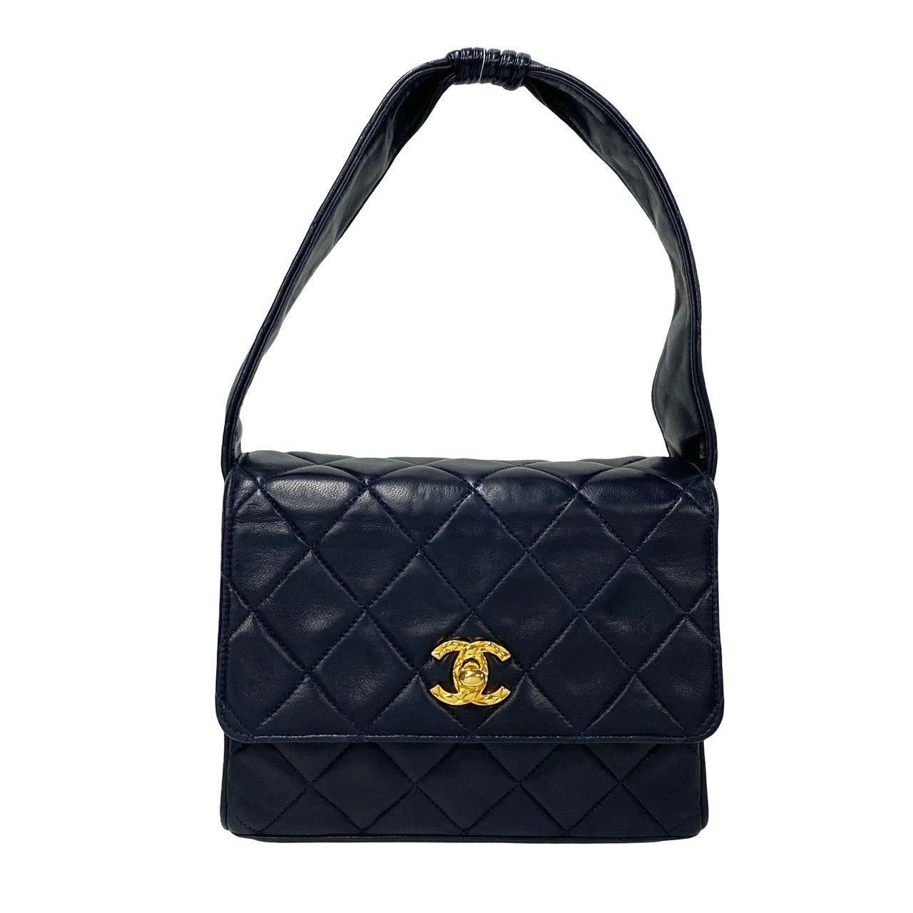 Chanel lambskin Navy COCO Mark Matrasse Handbag