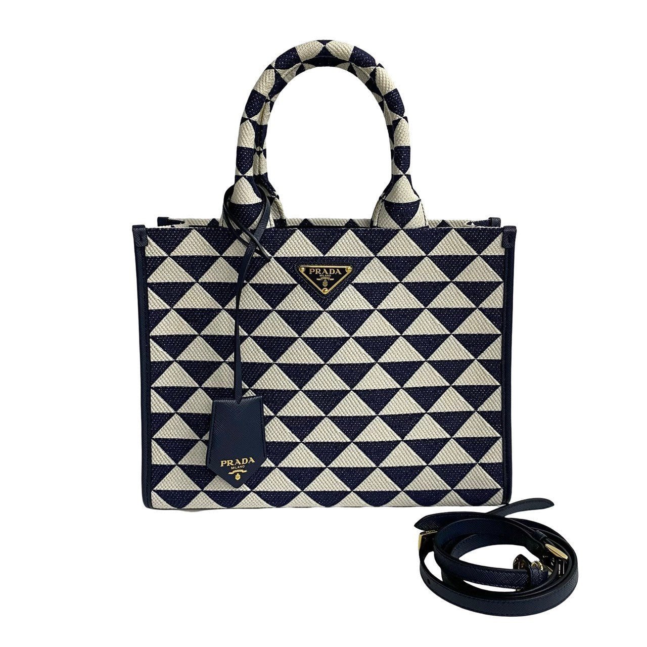 Prada Symbol Embroidery 2Way Bag Small Travel Bag