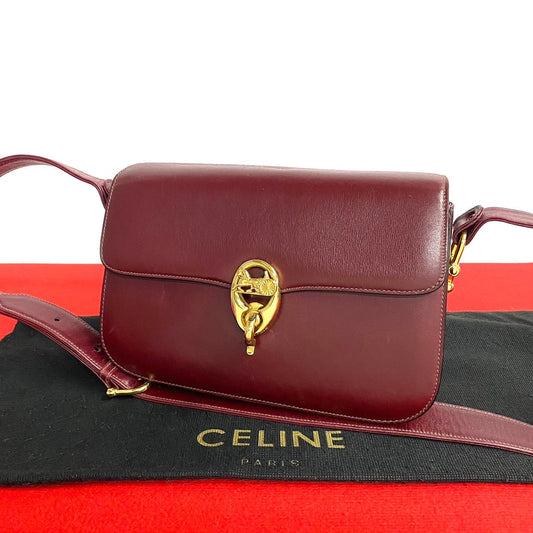 Shoulder Bag Calfskin, Wine Carriage Metal Women Leather Red