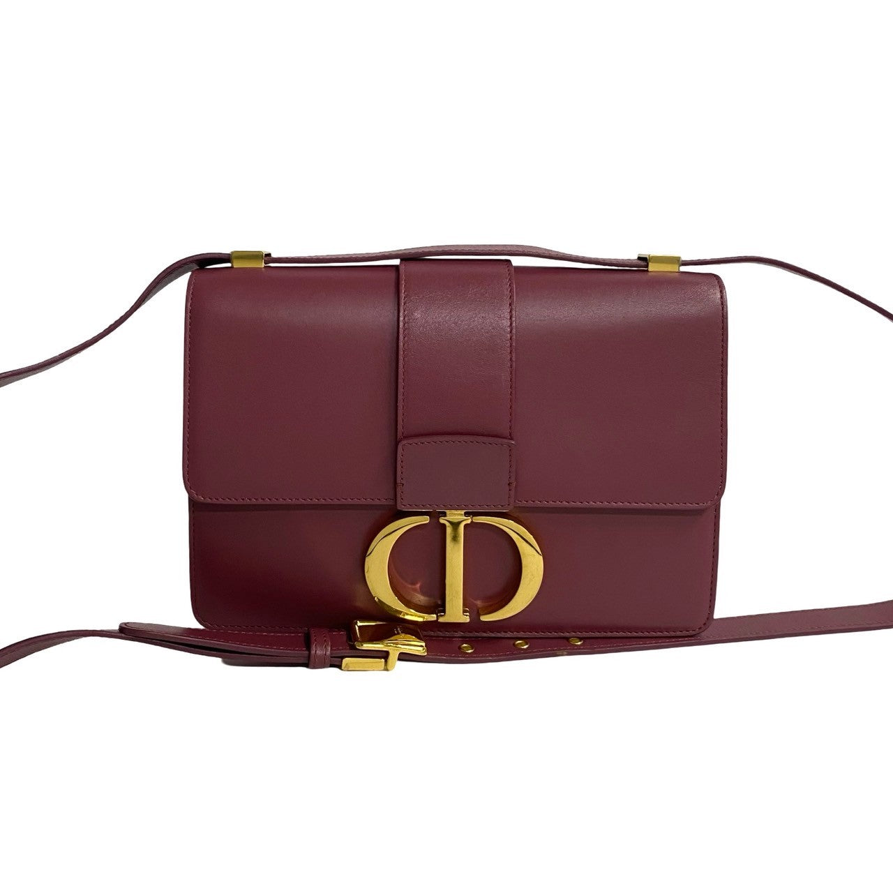 Dior Shoulder Bag Wine Montaigne Leather Red
