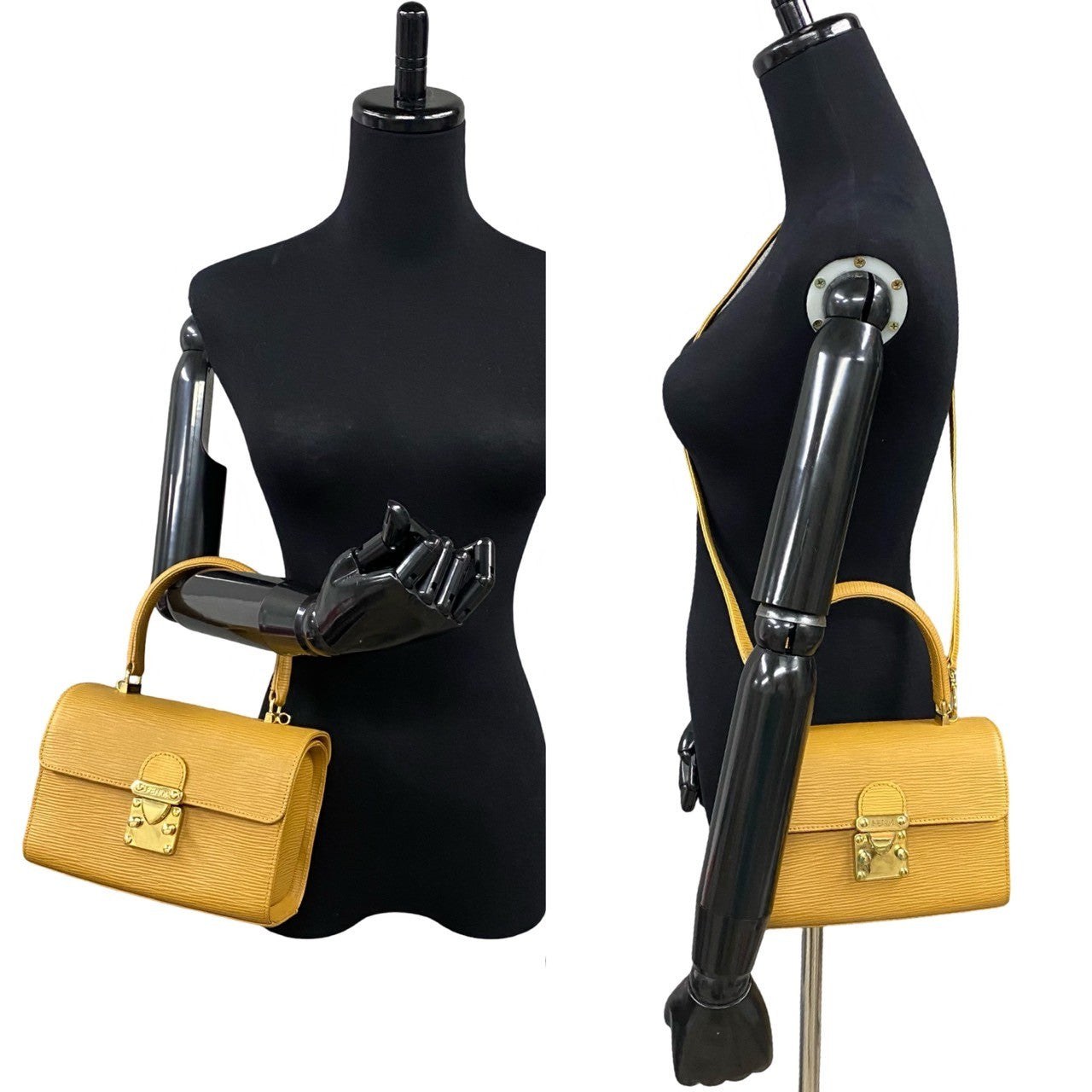 Fendi Shoulder Bag Epi Women Leather Metal Yellow