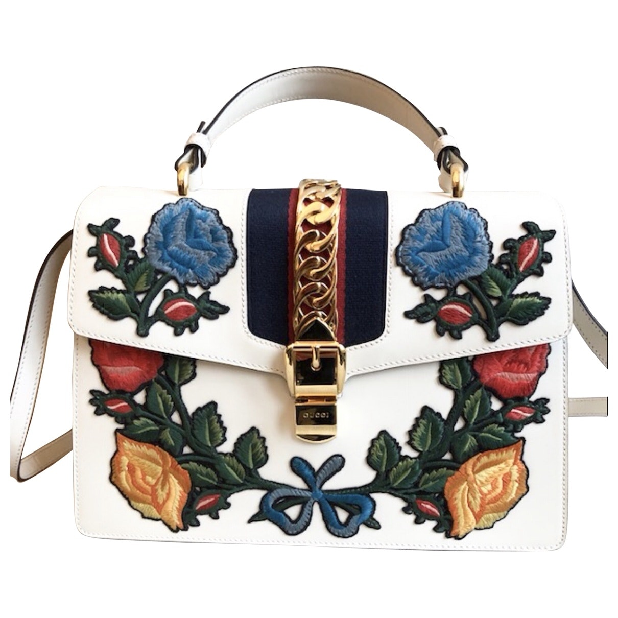 Gucci sylvie multicolour leather handbag