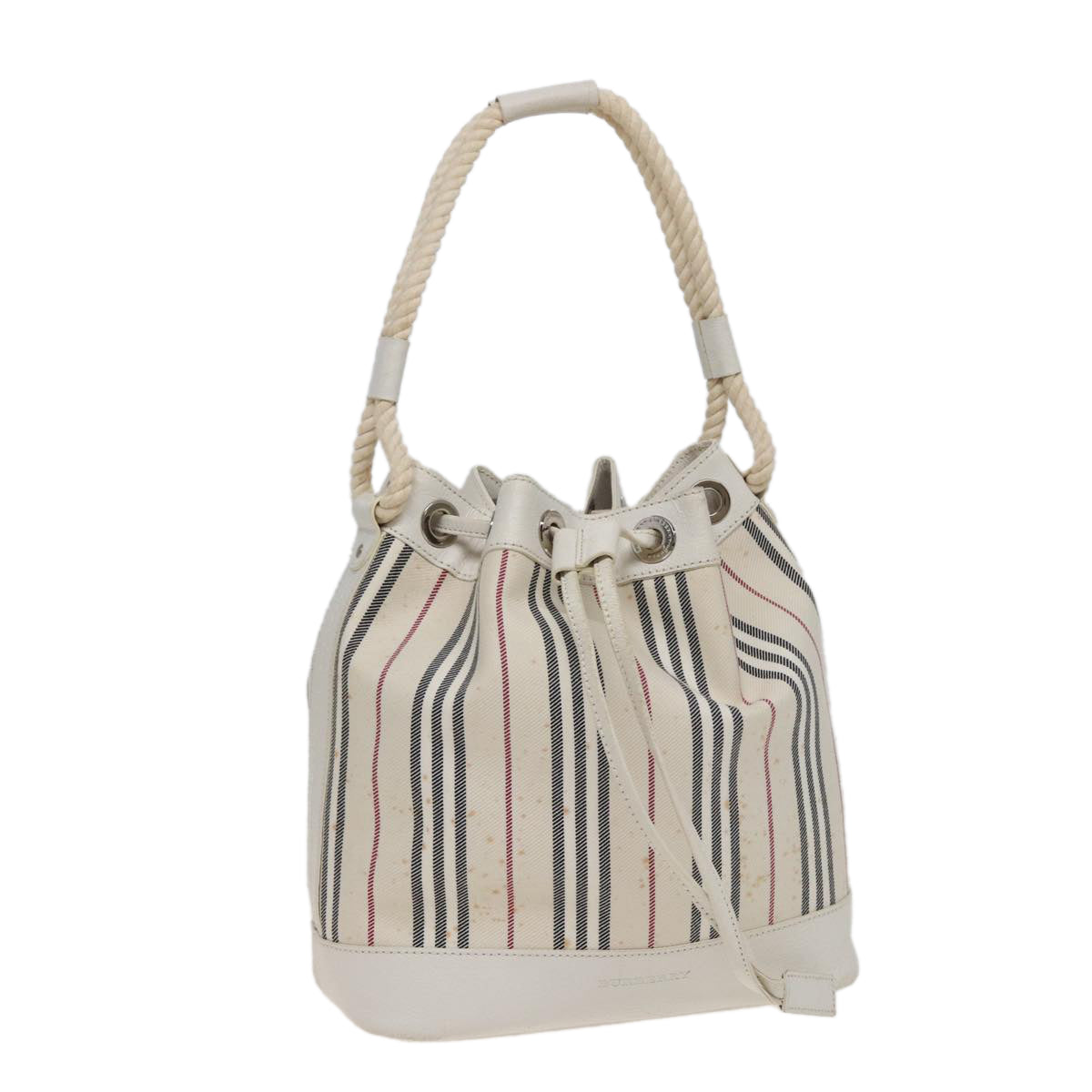 Burberry Luxury Shoulder Bag Auth Leather Canvas White