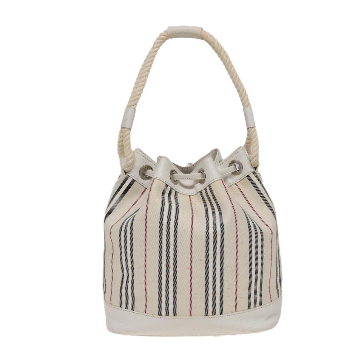 Burberry Luxury Shoulder Bag Auth Leather Canvas White