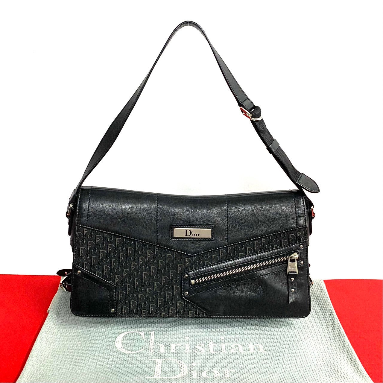 Dior Shoulder Bag , Trotter Pattern Street Chic Leather Canvas
