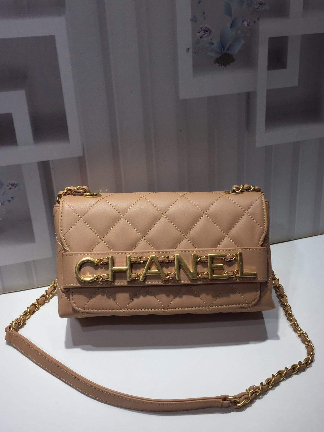 Chlfront Top Qualityap Bag Hardware Apricot For Gold Small Shoulder Bag