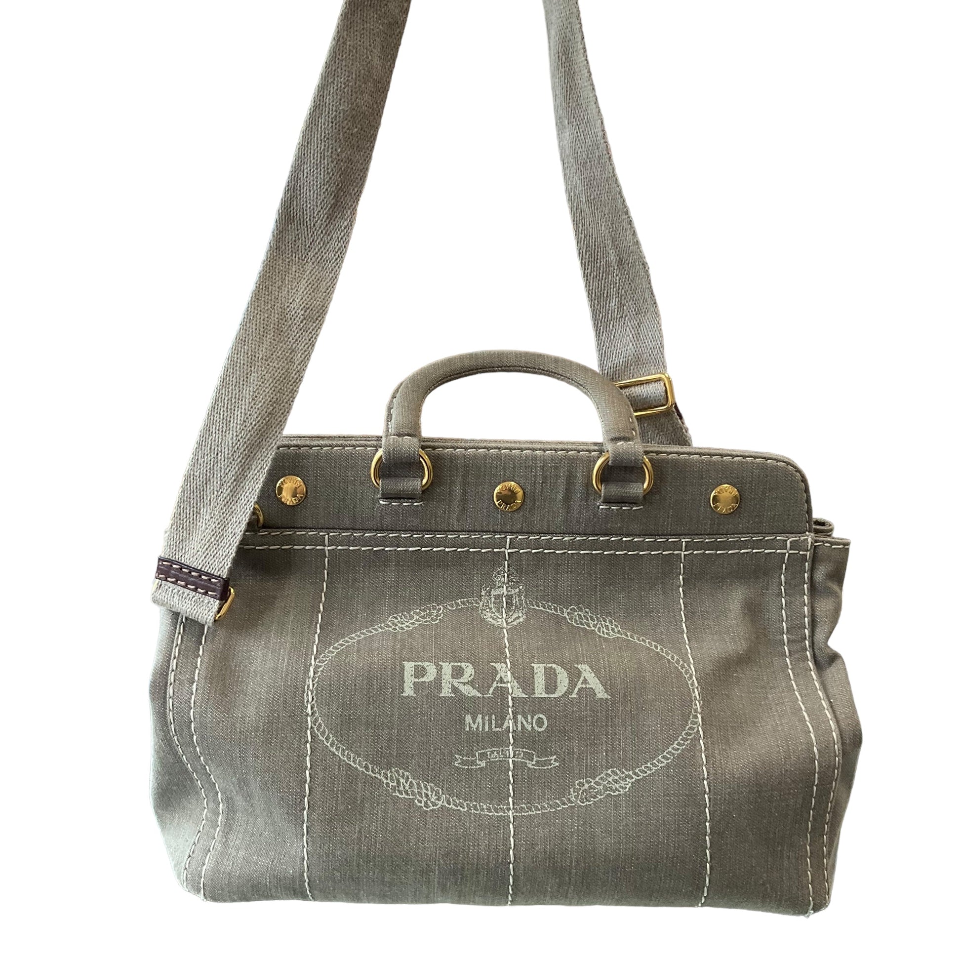 Prada Canapa Two Way Snap Tote Tote Bag