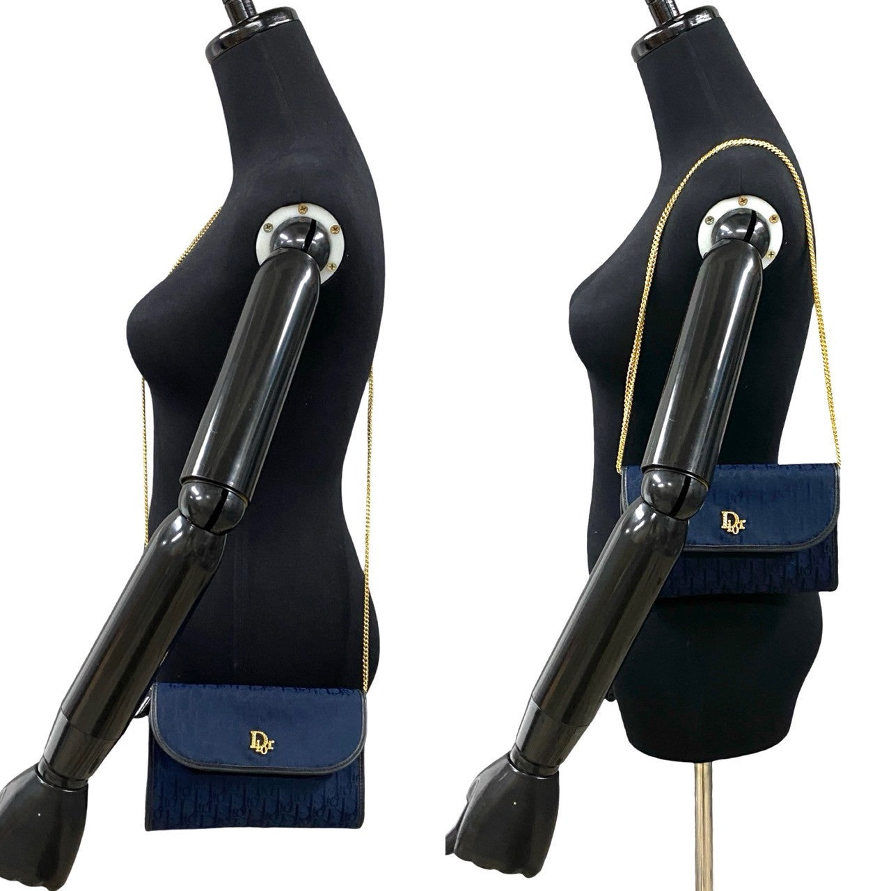 Dior Shoulder Bag , Navy Trotter Pattern Women Leather Canvas
