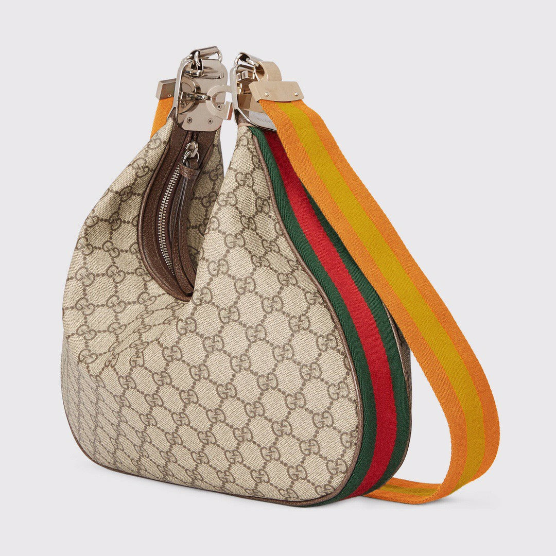 gg Atache , ’s 13.8in Beige Multicolor Large Shoulder Bag