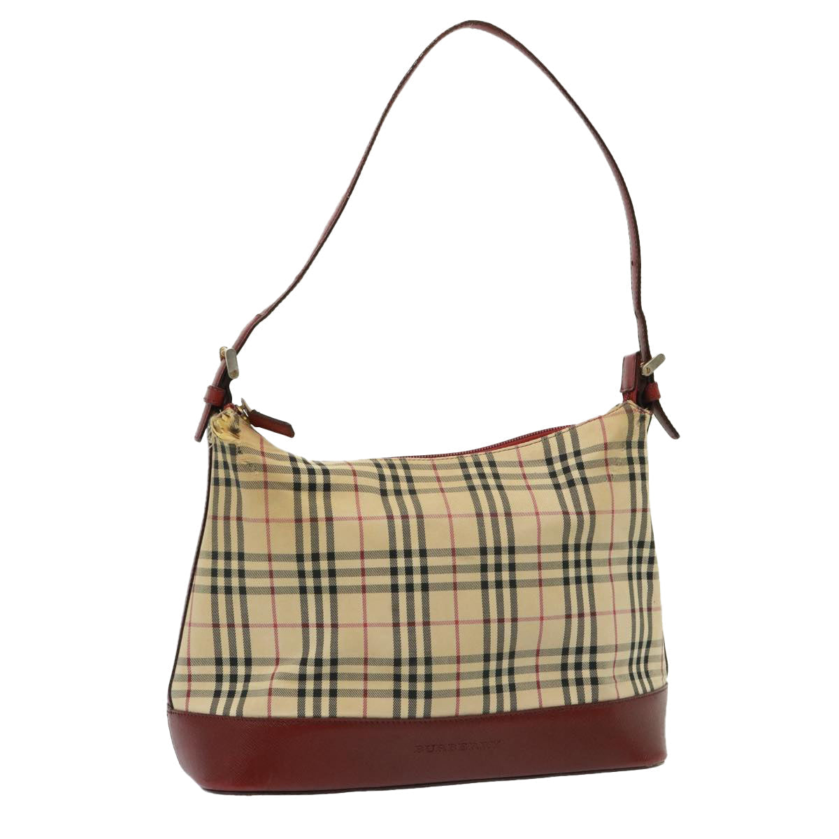 Burberry Luxury Nova Check Shoulder Bag Auth Canvas Beige