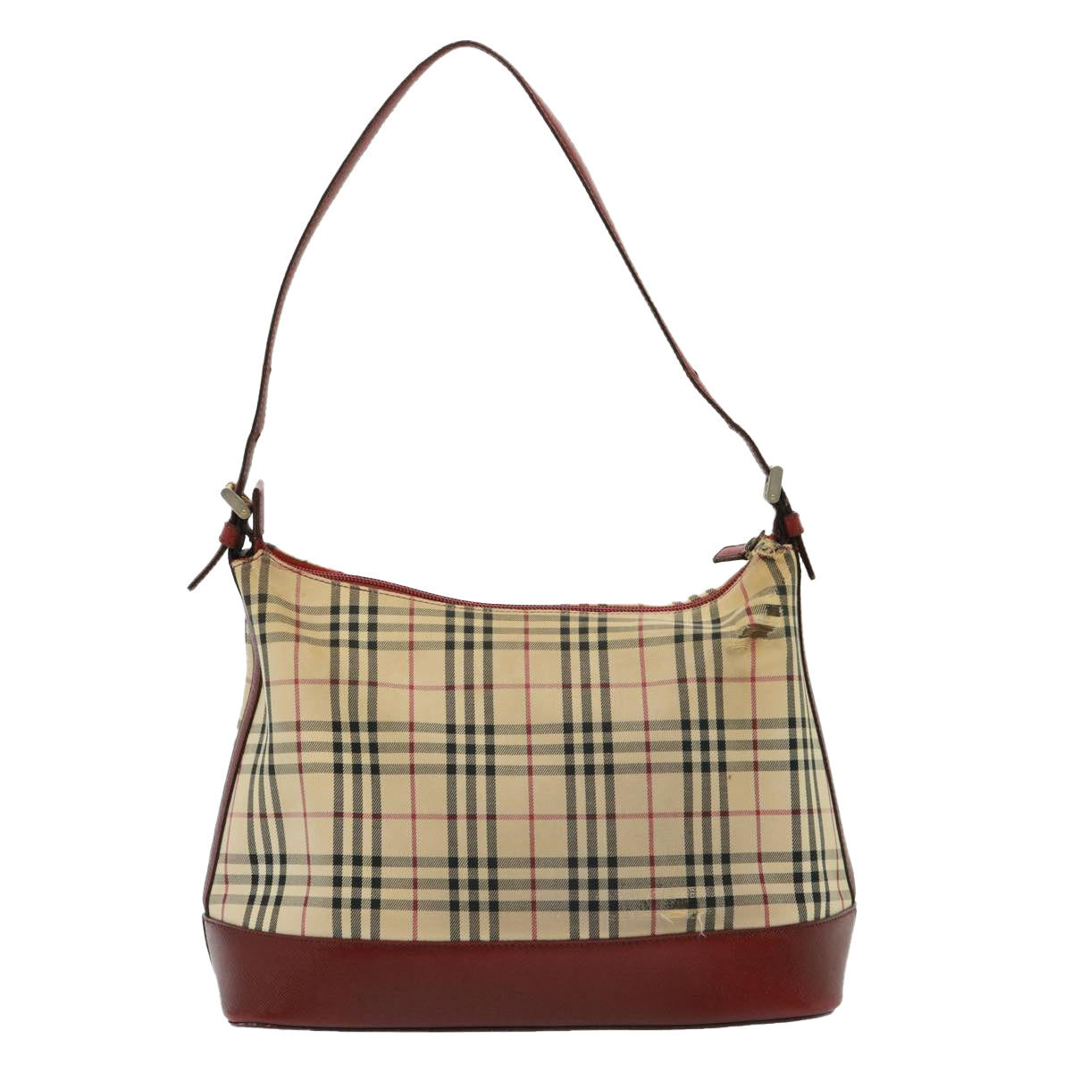 Burberry Luxury Nova Check Shoulder Bag Auth Canvas Beige