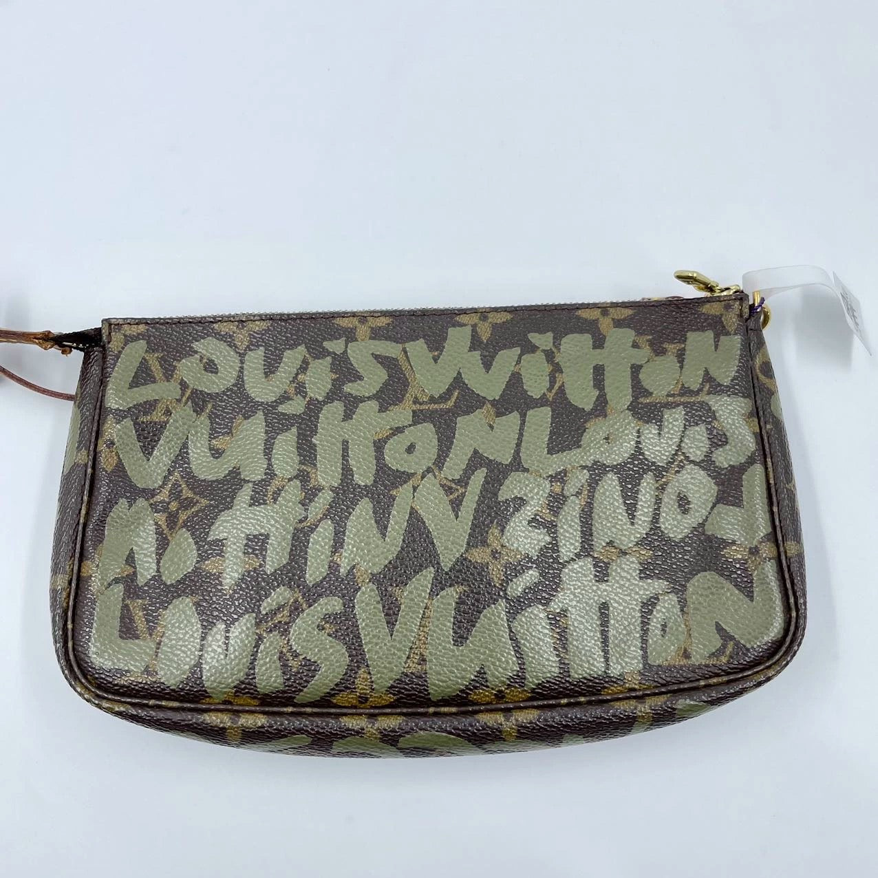 Louis Vuitton Pochette Accessoire Graffiti Monogram Green Clutch Bag