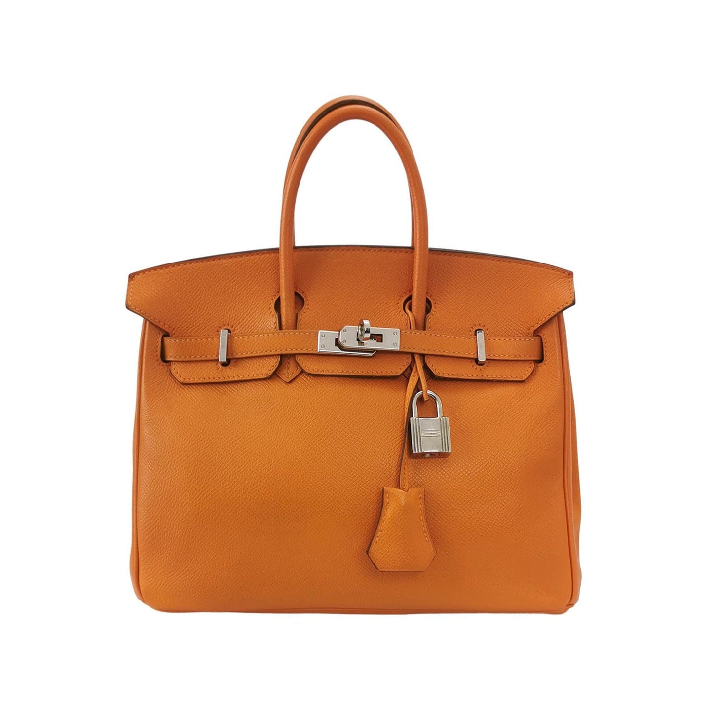 Hermes Birkin Orange H Epsom Palladium Hardware Handbag Leather Travel Bag
