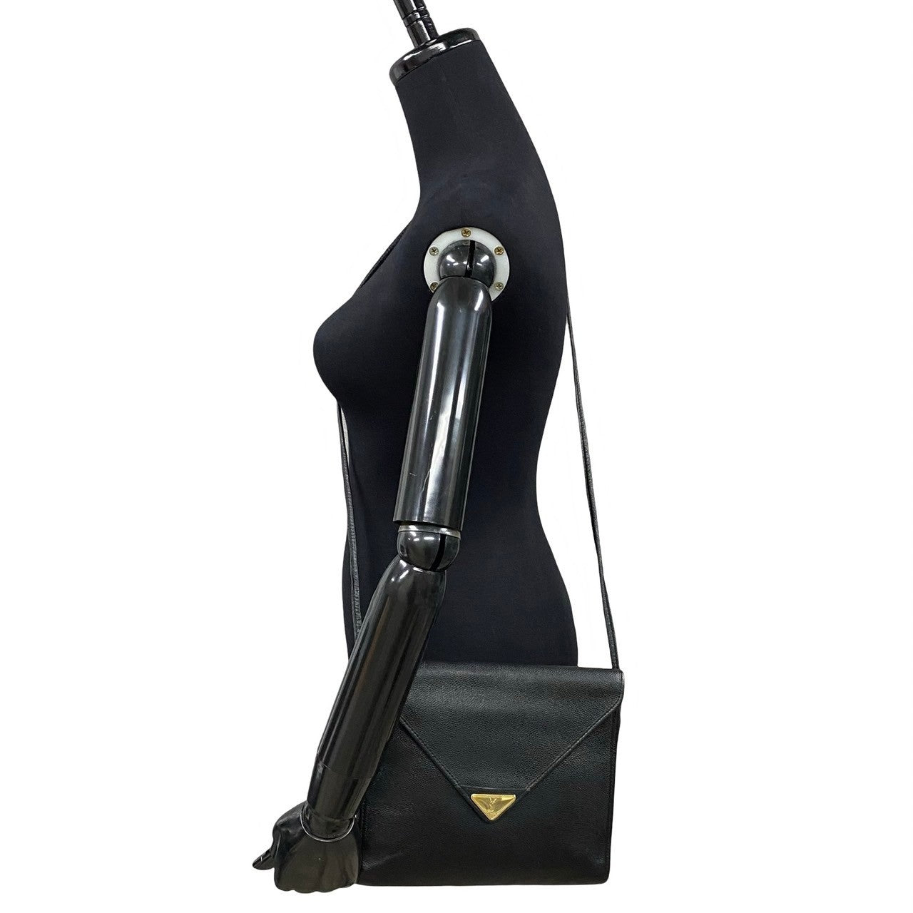 YSL Saint Laurent Shoulder Bag Women Leather Black Logo 791E791 33101
