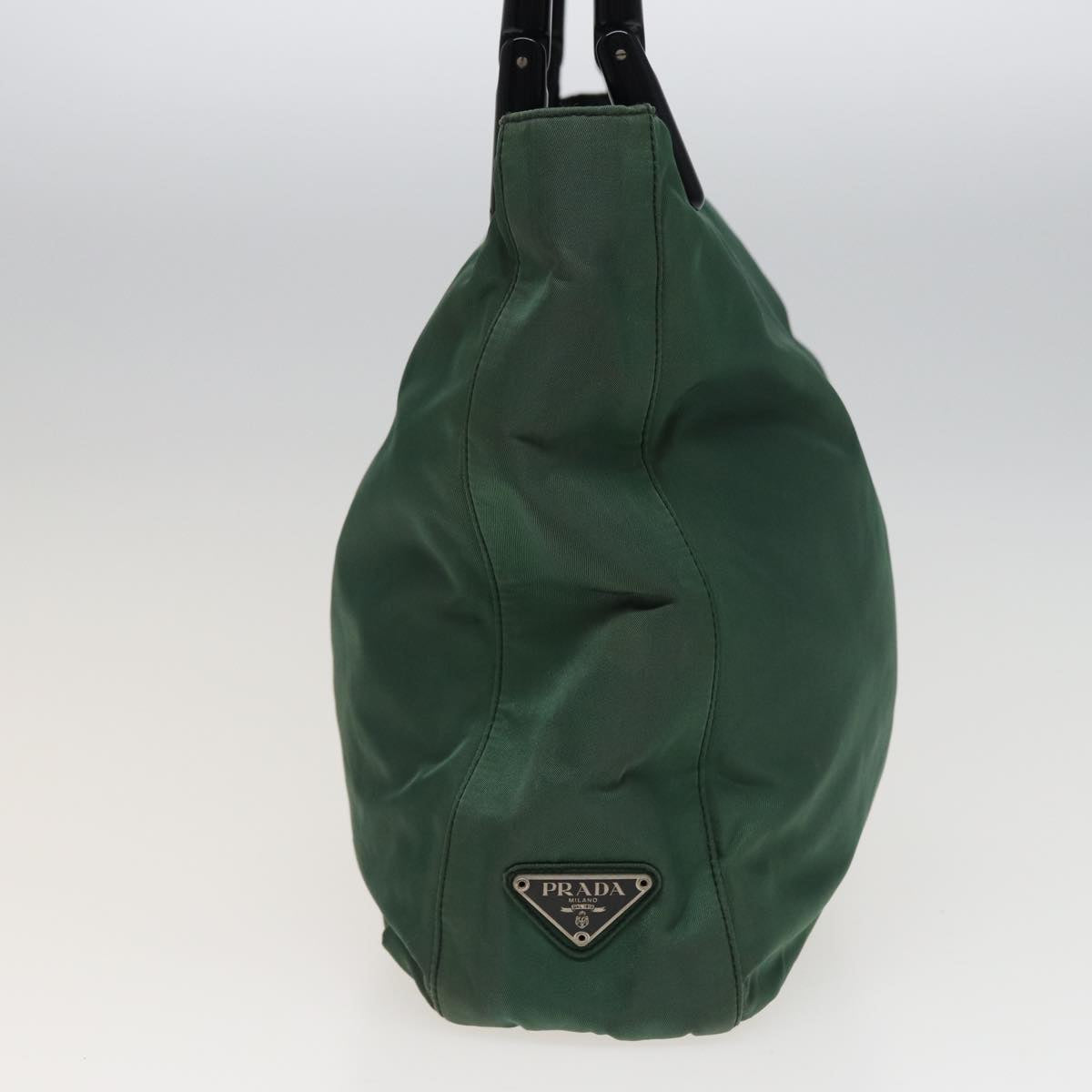 Prada Hand Bag Auth Nylon Green Travel Bag Green Auth 79405