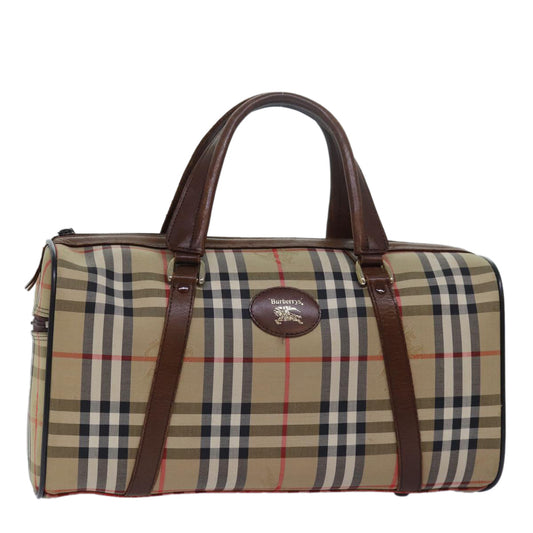 Burberry Luxury ss Nova Check Boston Bag Auth Canvas Beige Travel Bag Beige Auth 79483