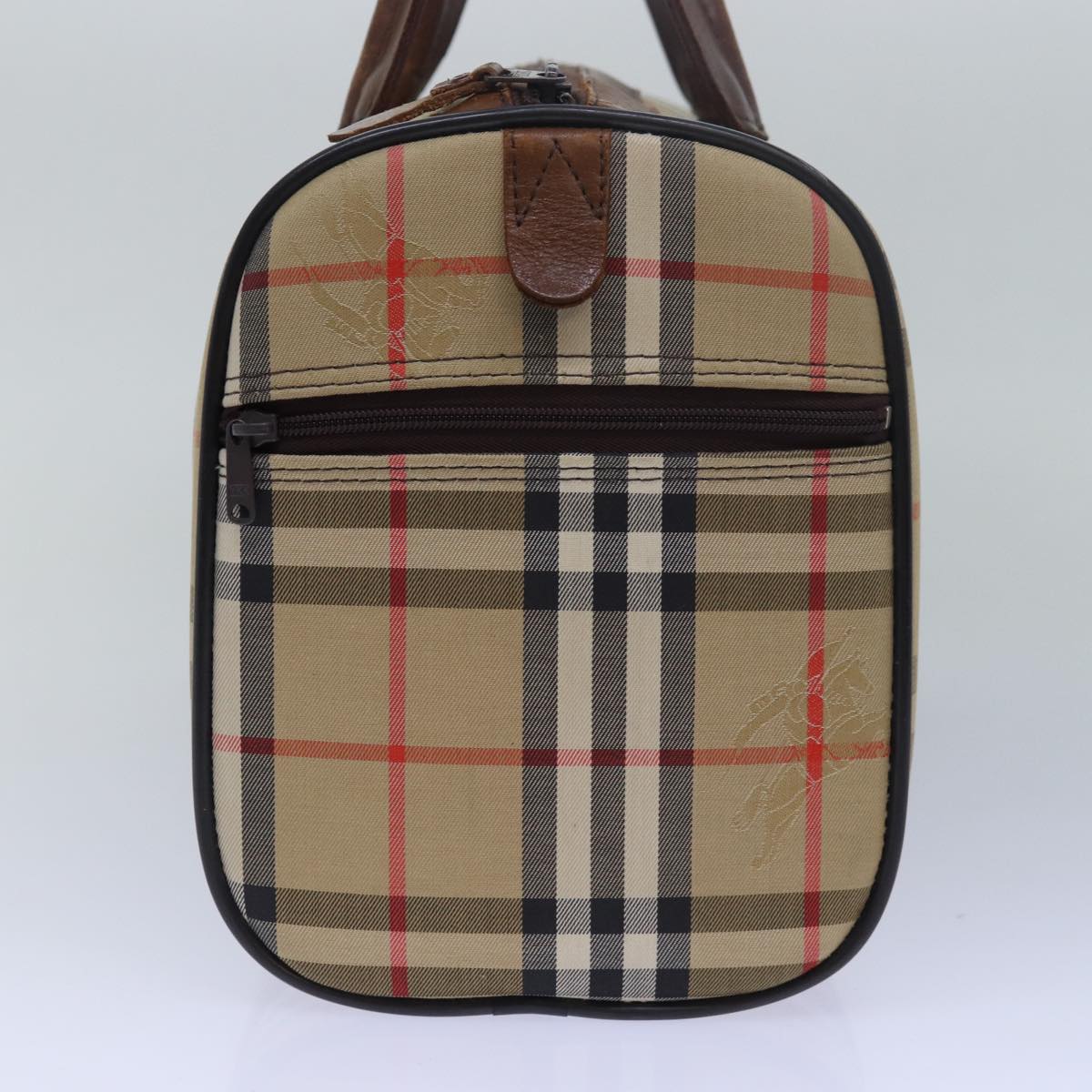 Burberry Luxury ss Nova Check Boston Bag Auth Canvas Beige Travel Bag Beige Auth 79483