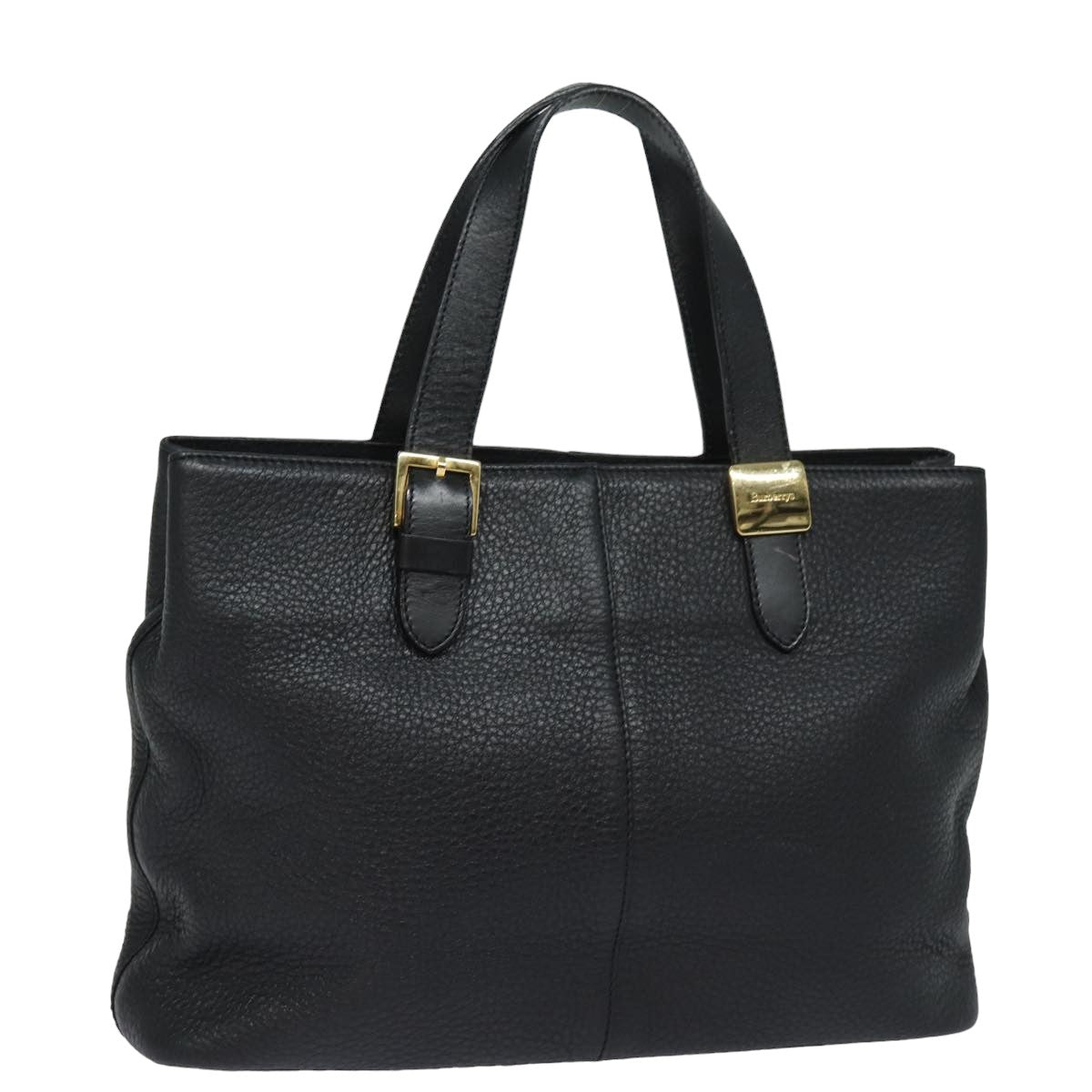 Burberry Luxury ss Hand Bag Auth Leather Black Travel Bag