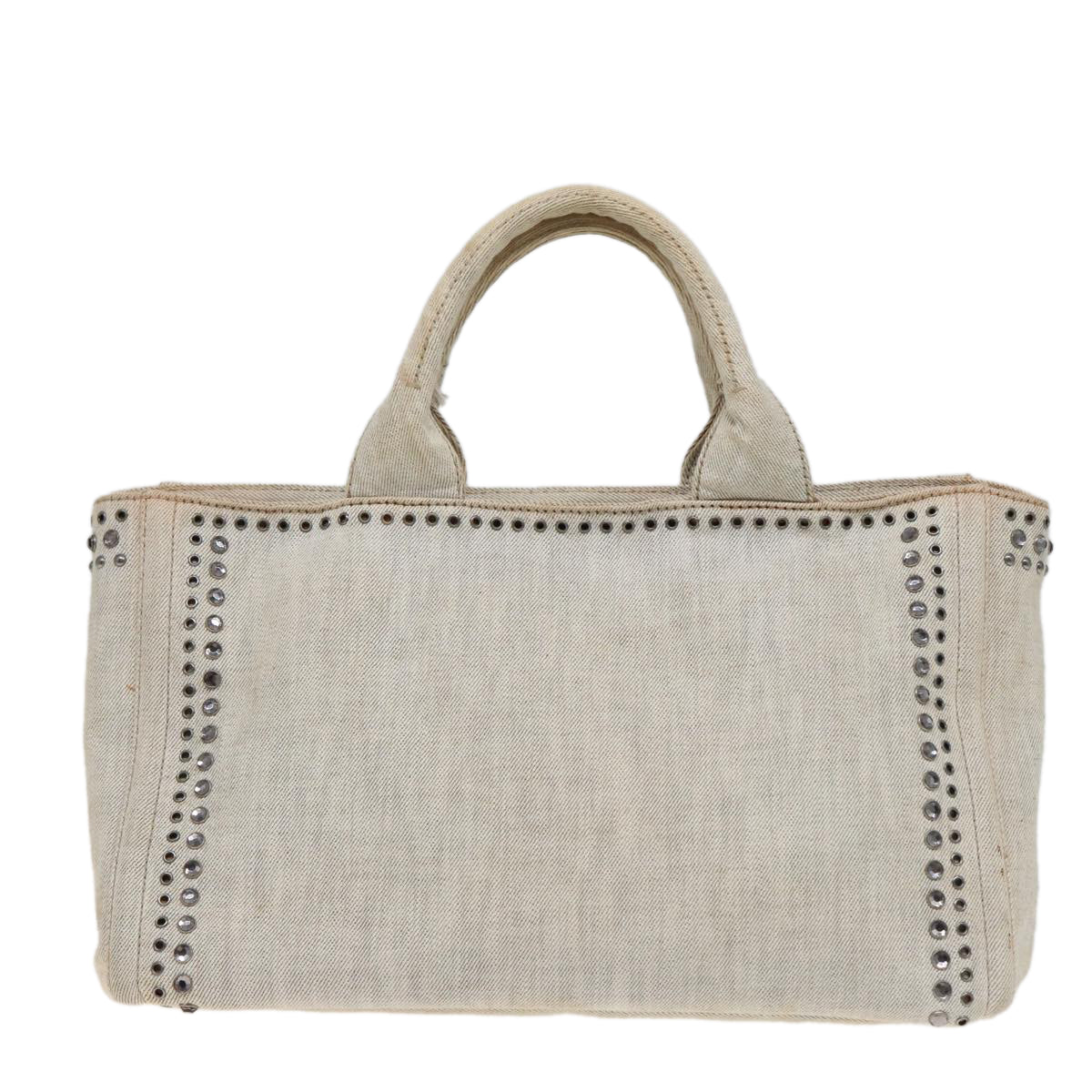 Prada Bijoux Canapa Mm Hand Bag Auth Canvas Gray Travel Bag