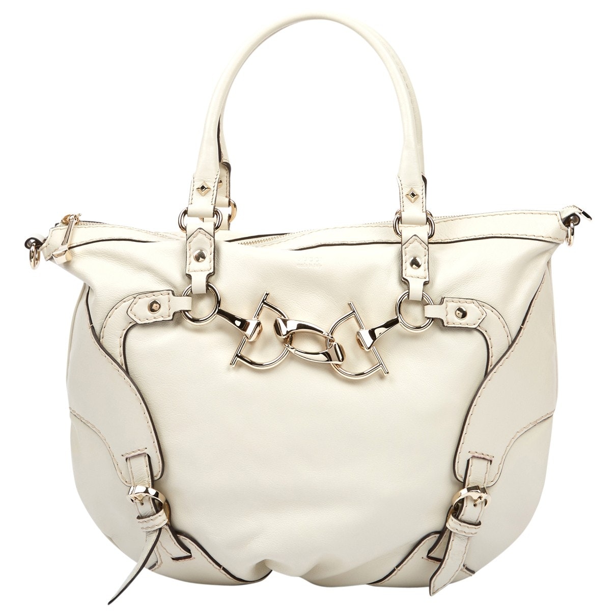 Gucci ecru leather handbag