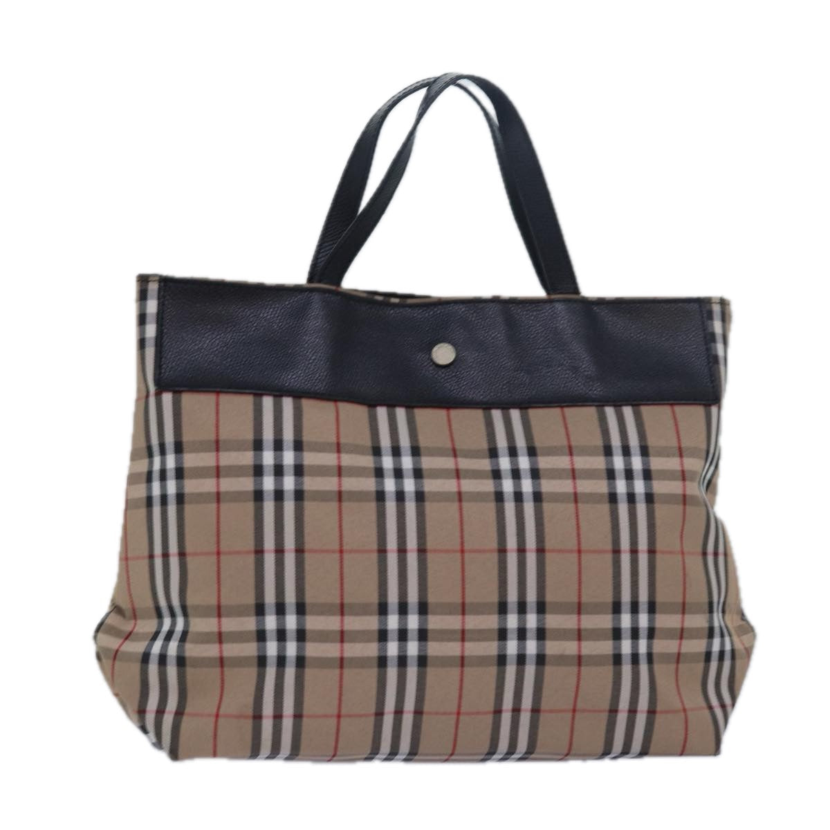 Burberry Luxury Nova Check Hand Bag Auth Nylon Beige Travel Bag