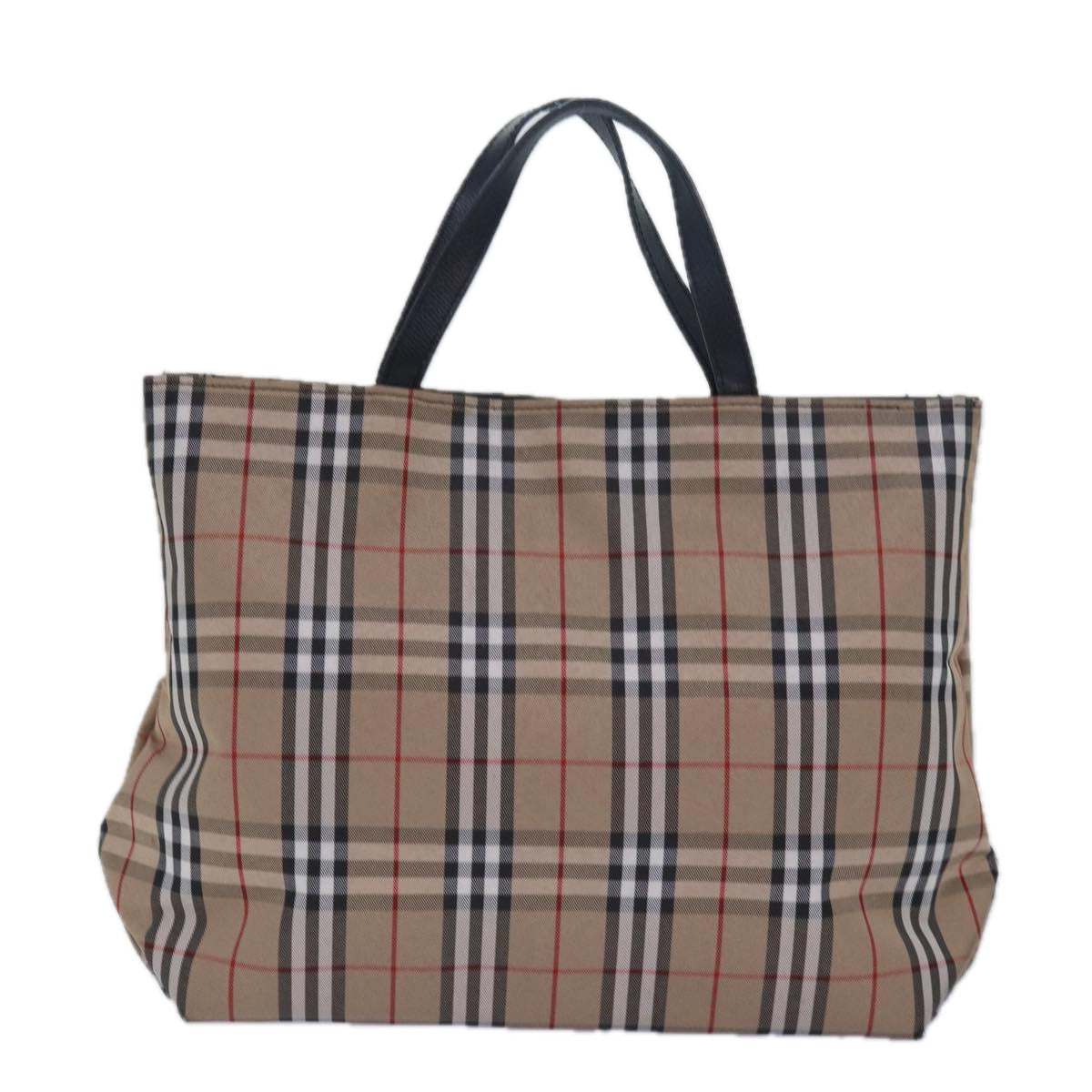 Burberry Luxury Nova Check Hand Bag Auth Nylon Beige Travel Bag