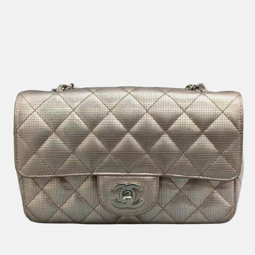 Chanel Classic Flap ini Pink Leather Crossbody Bag