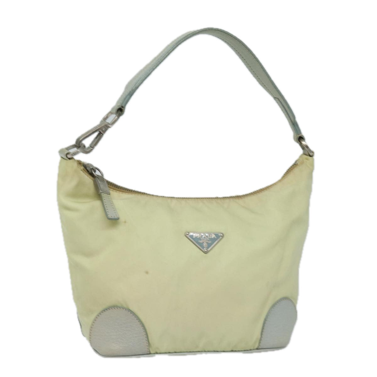 Prada Hand Bag Auth Nylon Beige Travel Bag Beige Auth 79636