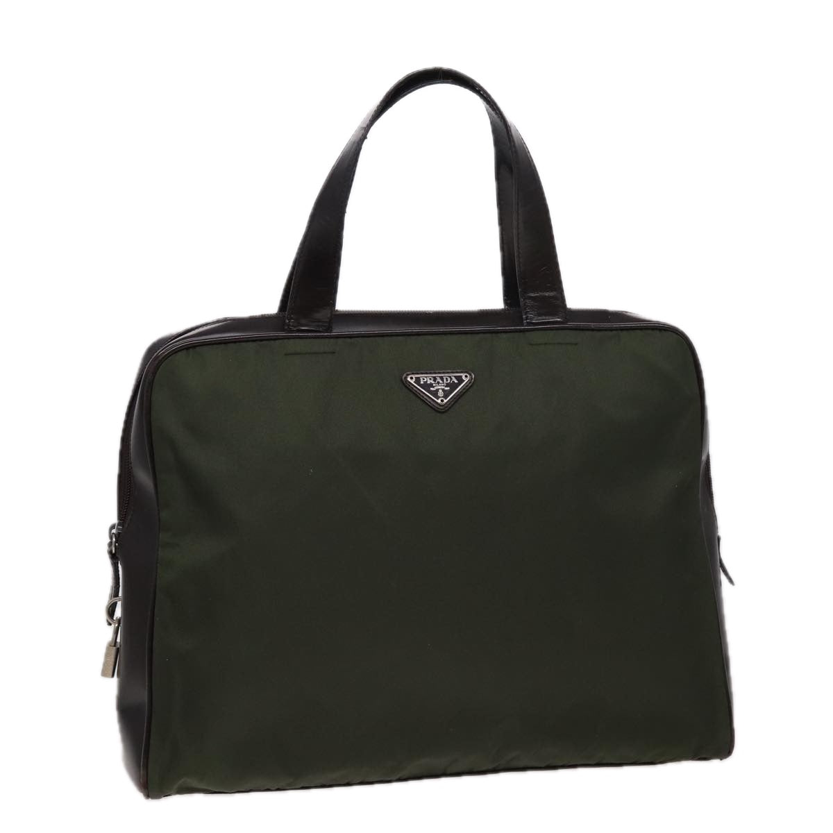 Prada Hand Bag Khaki Auth Nylon Travel Bag Khaki Auth 79664